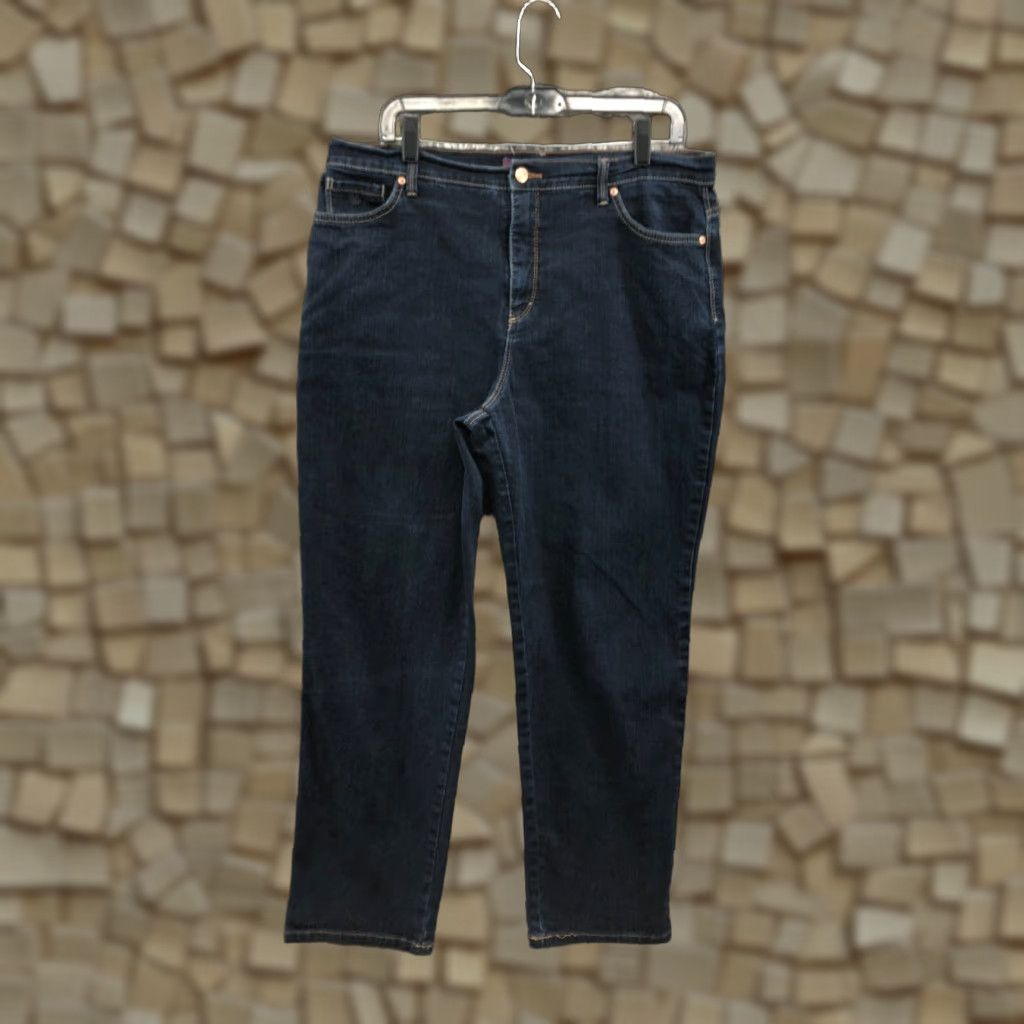 Gloria Vanderbilt Gloria Vanderbilt Amanda High Rise Tapered Jeans Womens 16 Dark Wash Blue 29 in Inseam 5-Pocket Denim Regular Size 38" / US 16 / IT 52 - 1 Thumbnail