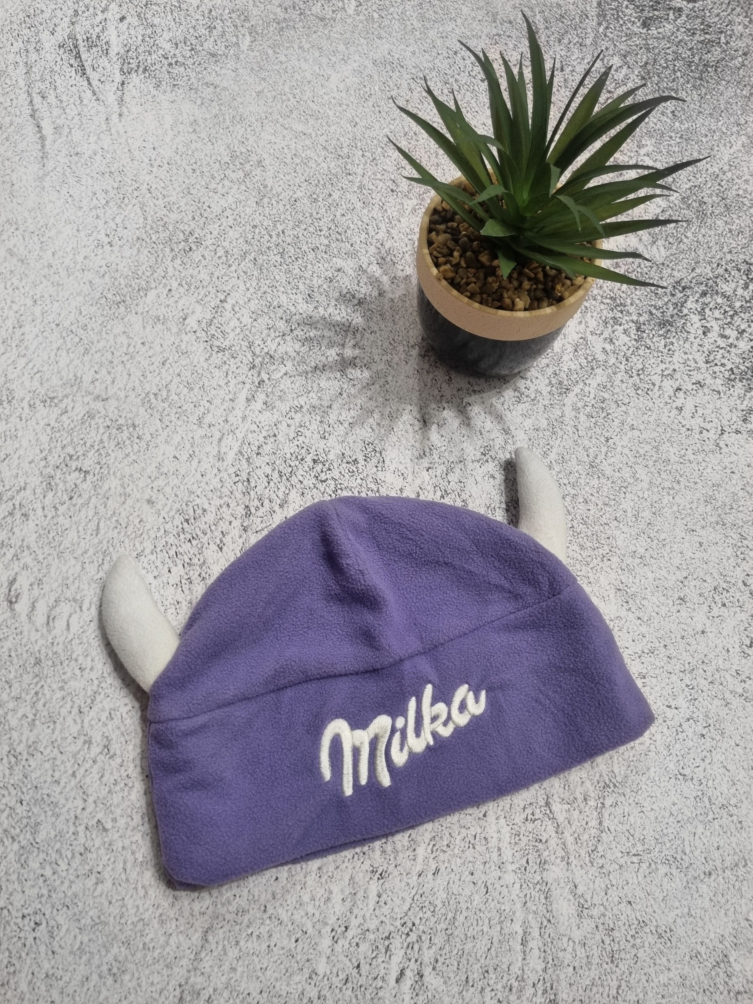 Vintage Crazy Y2K Milka Chocolate Fleece Beanie Size ONE SIZE - 1 Thumbnail