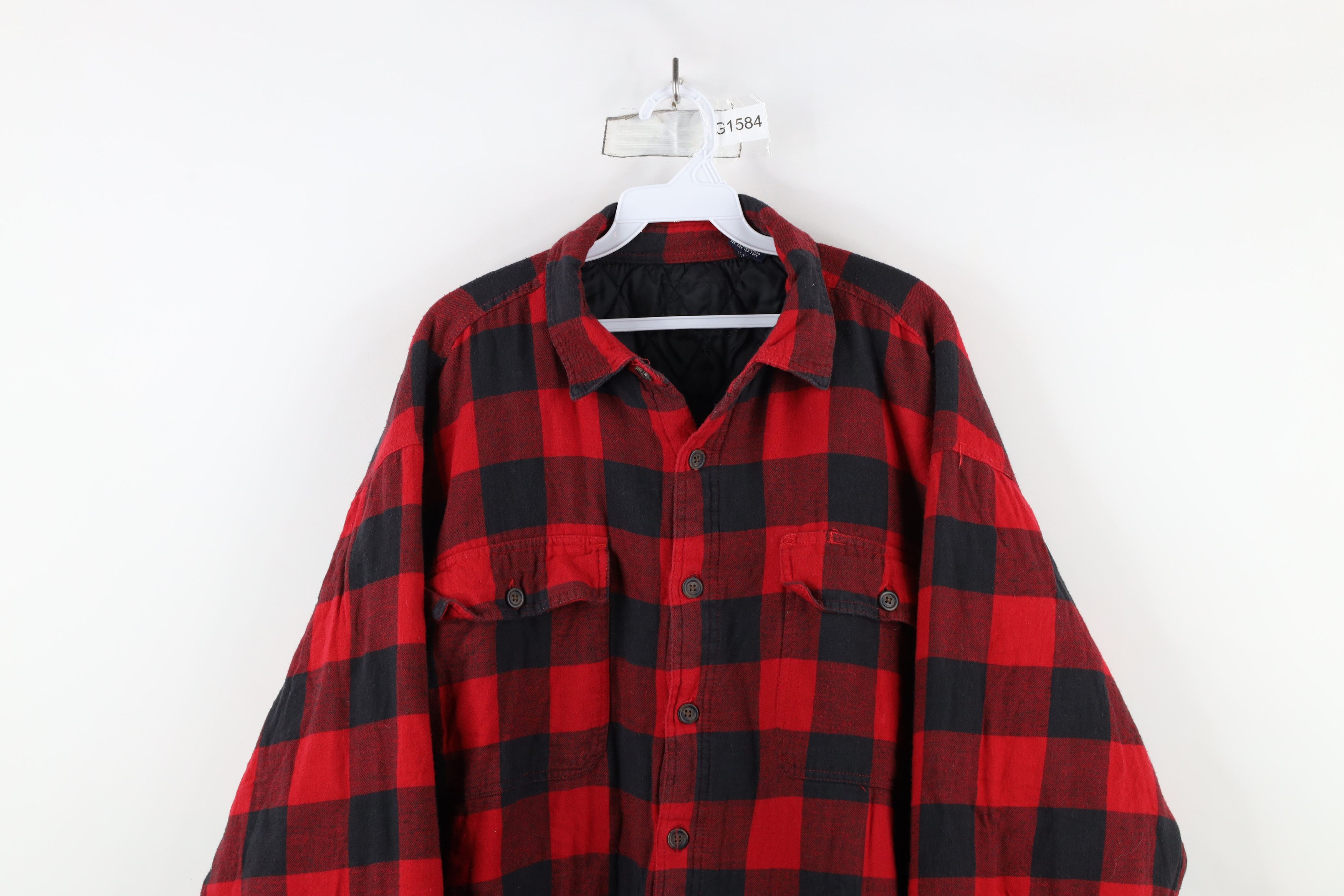 Vintage Vintage 90s Streetwear Flannel Button Shirt Jacket Plaid Size US XXL / EU 58 / 5 - 2 Thumbnail