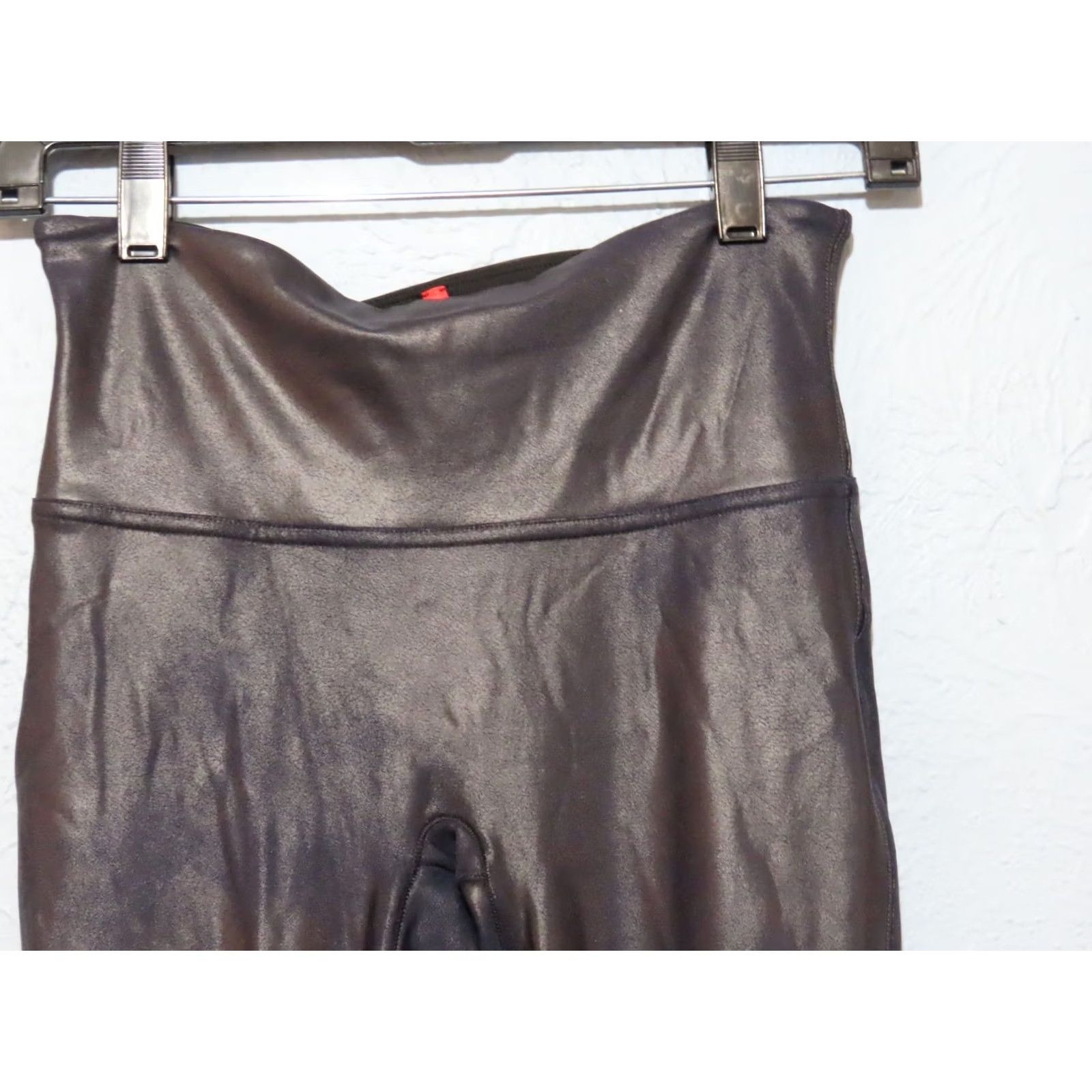 Spanx VINTAGE? No Spanx Leggings Black Faux Leather High Waist Ankle 26 Inseam M Women Regular Size M Black Fold Size 32" / US 10 / IT 46 - 3 Thumbnail