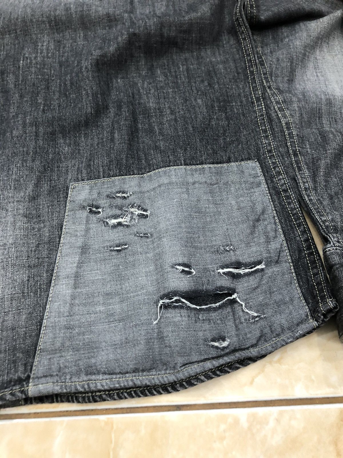 If Six Was Nine Glamb Japan Snap Button Distressed Denim shirt Size US S / EU 44-46 / 1 - 9 Thumbnail