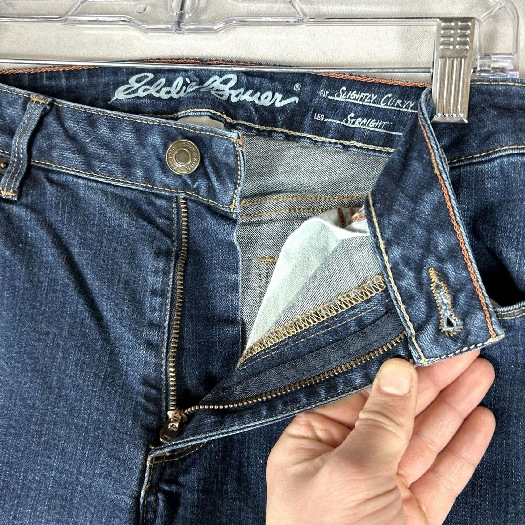 Eddie Bauer Eddie Bauer Jeans Womens 12S Straight Denim Blue Dark Wash Mid Rise 5-Pocket Size 34" / US 12 / IT 48 - 4 Thumbnail
