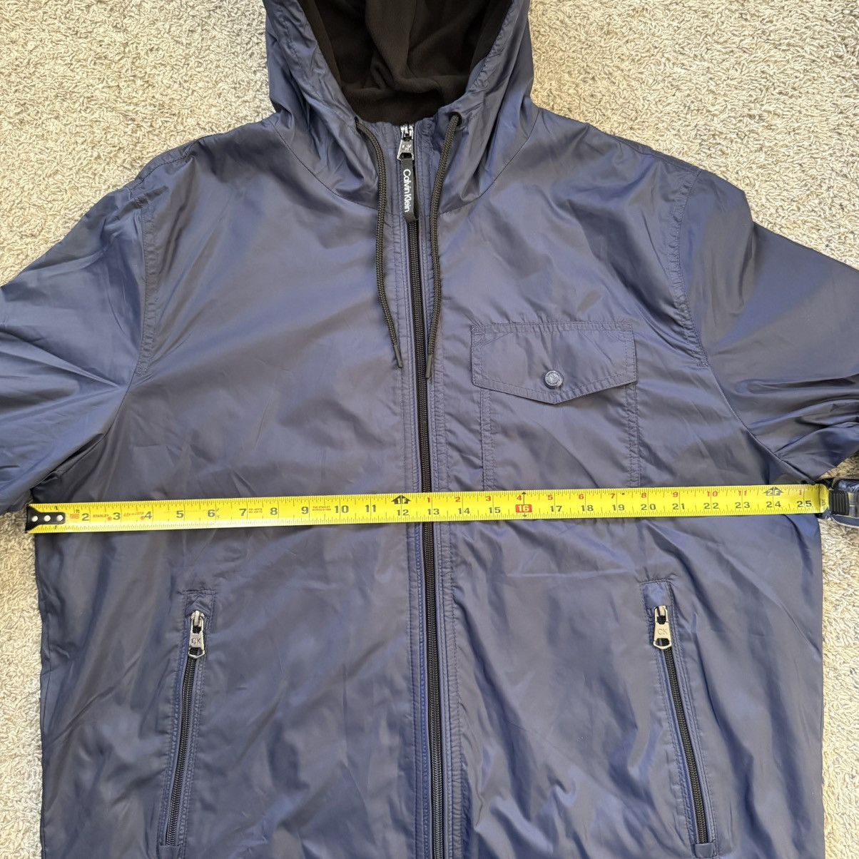 Calvin Klein 🔴Calvin Klein Jacket Size Large Navy Blue Hood Size US L / EU 52-54 / 3 - 6 Thumbnail