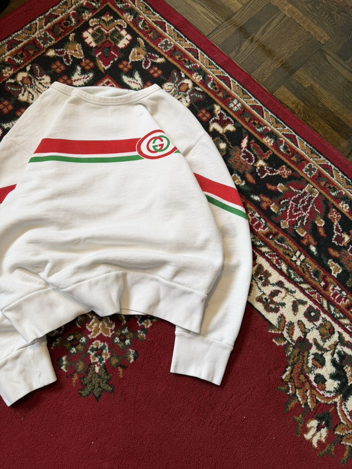 Gucci Gucci Interlocking G Sweatshirt Size S Beige Red Green Mens Size US S / EU 44-46 / 1 - 4 Thumbnail