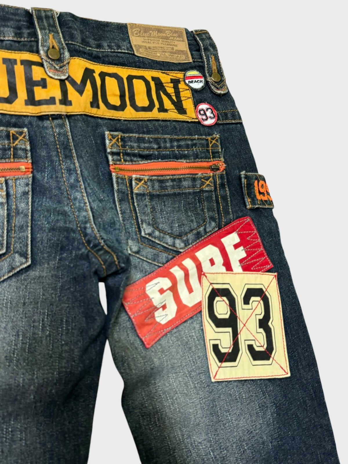 Japanese Brand Vtg BLUE MOON BLUE Surf Style Patches Denim Pant Size US 30 / EU 46 - 12 Thumbnail