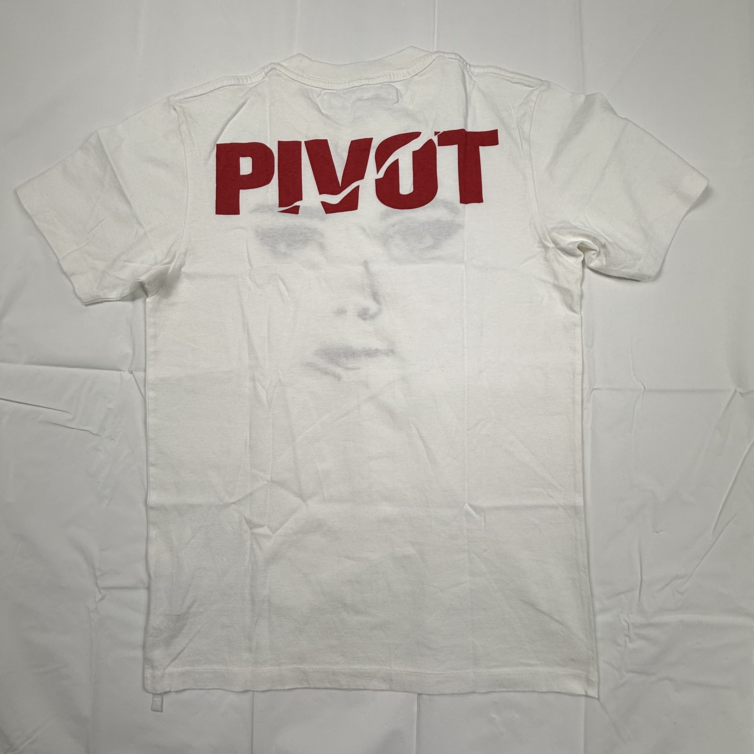 Off-White Off-White Virgil Abloh Pivot Embroidered Face White T-Shirt Size US M / EU 48-50 / 2 - 3 Thumbnail