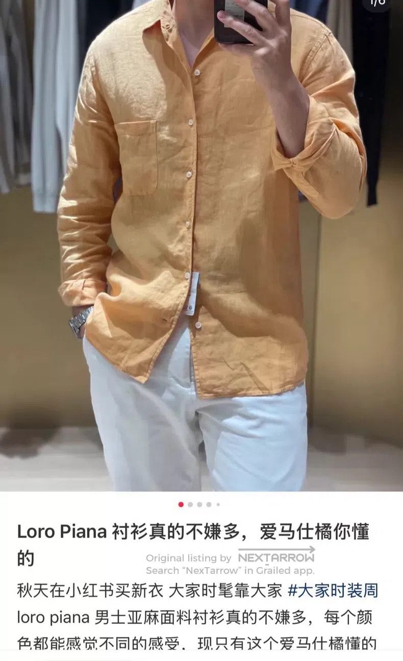 Loro Piana Loro Piana Mustard Yellow Linen Shirt Size L / US 10 / IT 46 - 7 Thumbnail