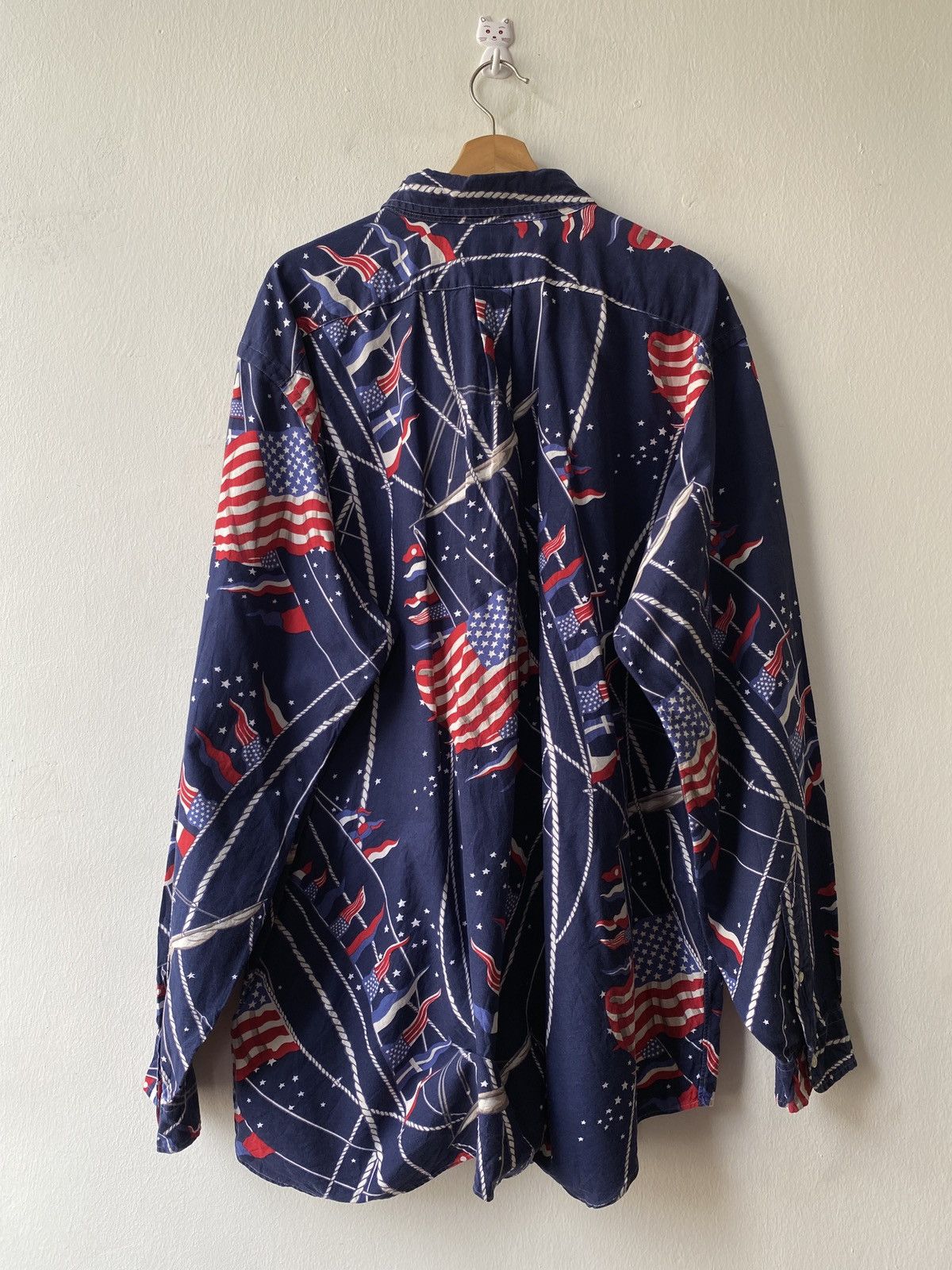 Polo Ralph Lauren × Ralph Lauren × Vintage Vintage Ralph Lauren American Flag Fullprint Button Up Shirt Size US XXL / EU 58 / 5 - 2 Thumbnail
