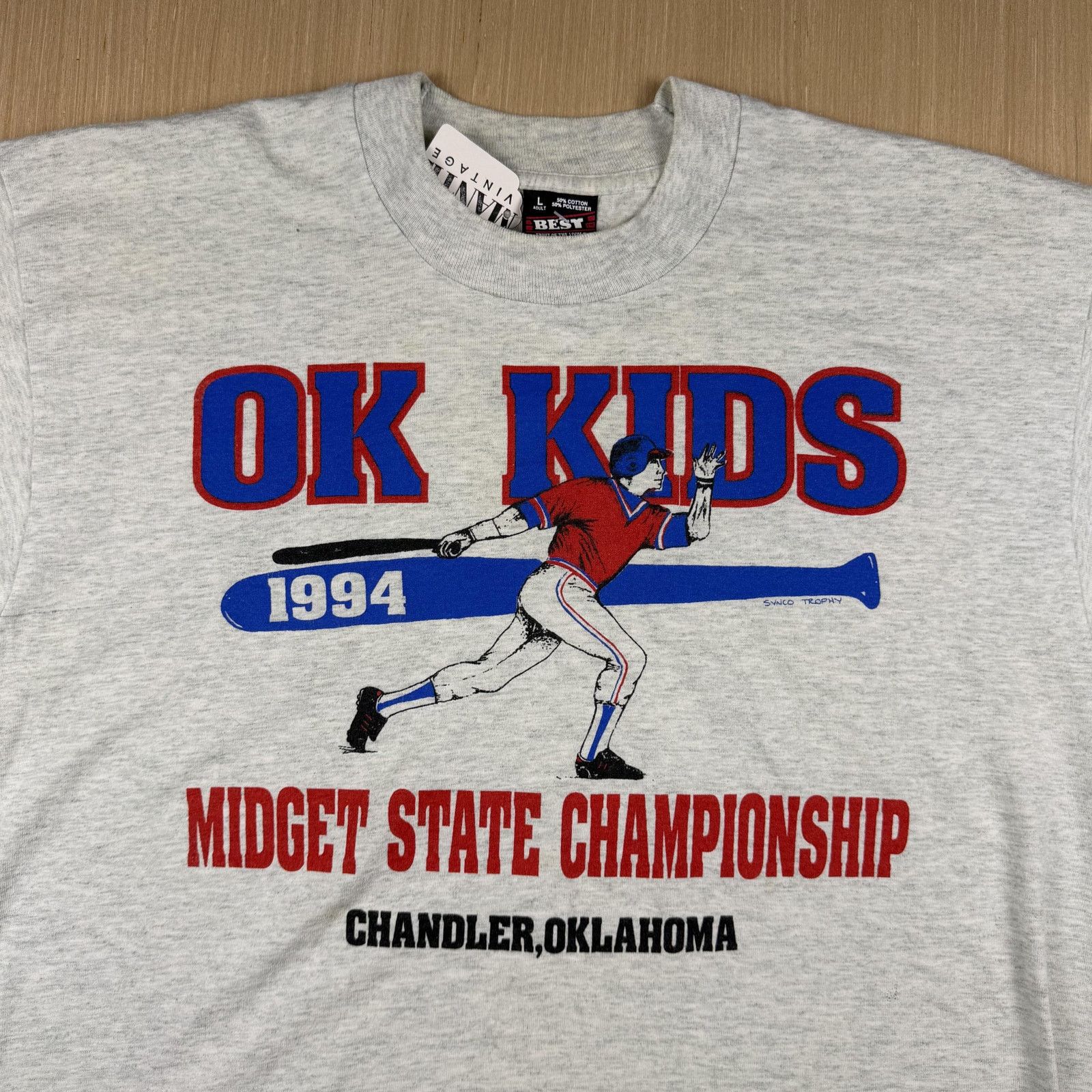 Vintage Vintage 1994 Baseball Little League Oklahoma Tee L Size US L / EU 52-54 / 3 - 3 Thumbnail