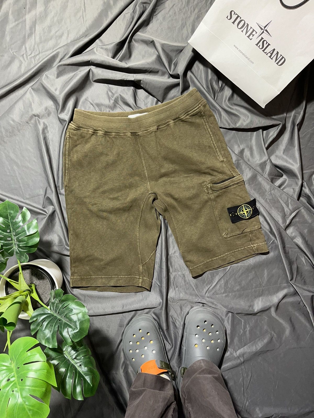 image of C P Company x Massimo Osti Stone Island Multi Pocket Shorts Streetwear Italy Designer in Khaki (Siz