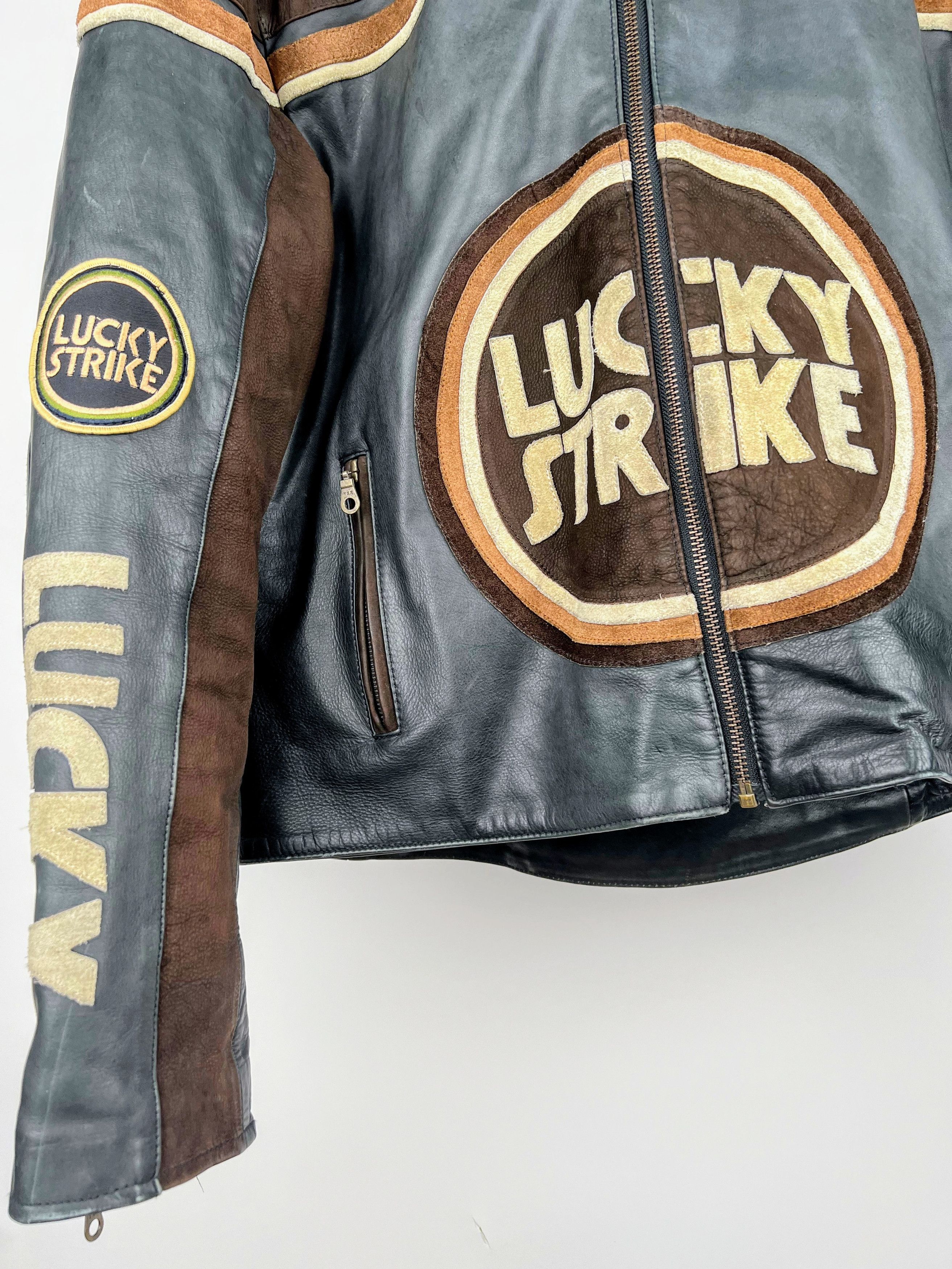 Other 🔥🔥 RARE LUCKY STRIKE LEATHER JACKET RETRO STREETWEAR Size US L / EU 52-54 / 3 - 2 Thumbnail