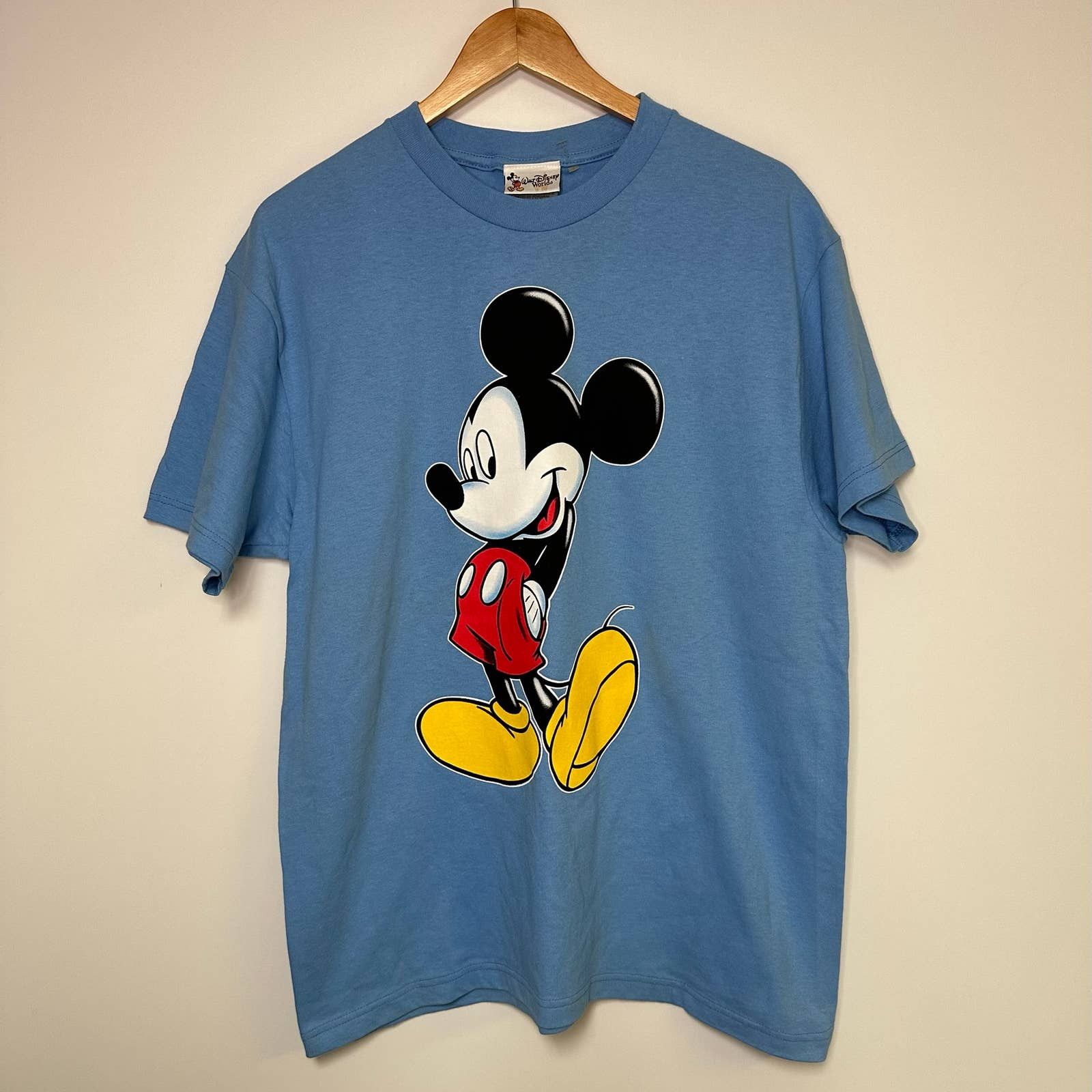 Disney Vintage Mickey Mouse Shirt 90s Disney T-Shirt Blue Tee | Grailed