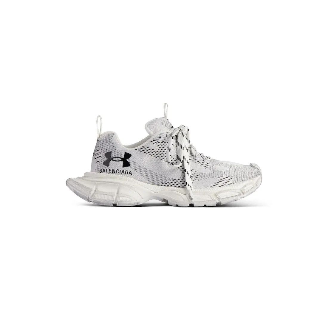 Balenciaga × Under Armour o1s1rm1125 Under Armour® 3XL Knit Sneakers in White/Black Size US 10 / IT 40 - 1 Thumbnail