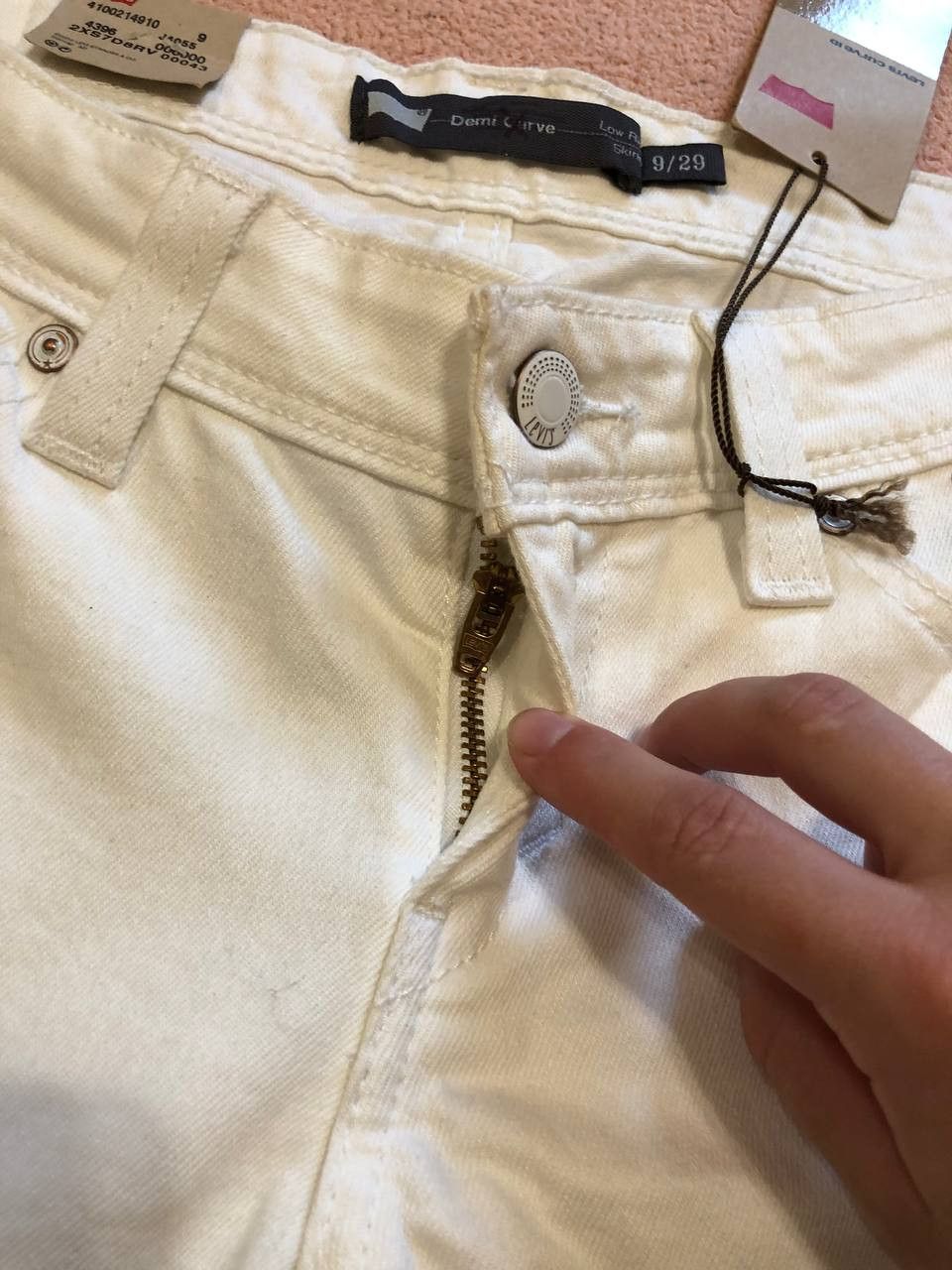 Levi's Vintage white jeans low skinny Y2K Levi's streetwear Size 29" - 6 Thumbnail