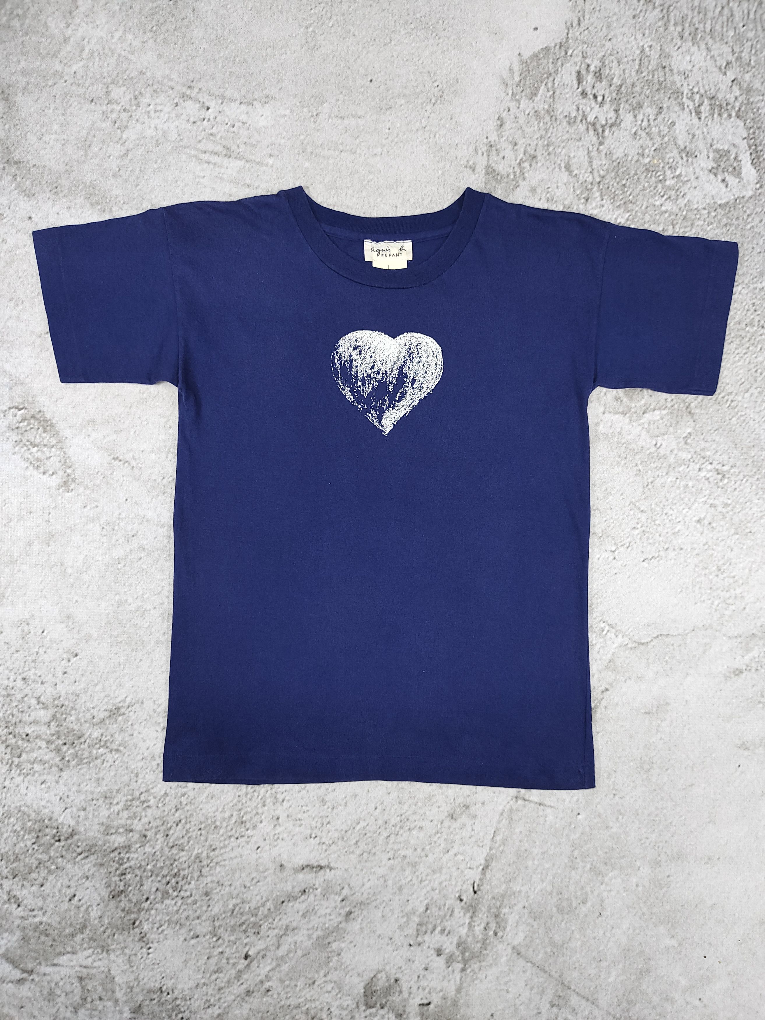 agnes b. 90s Agnes B- Minimalist Heart Graphic Short Sleeve Tshirt Size L / US 10 / IT 46 - 1 Thumbnail