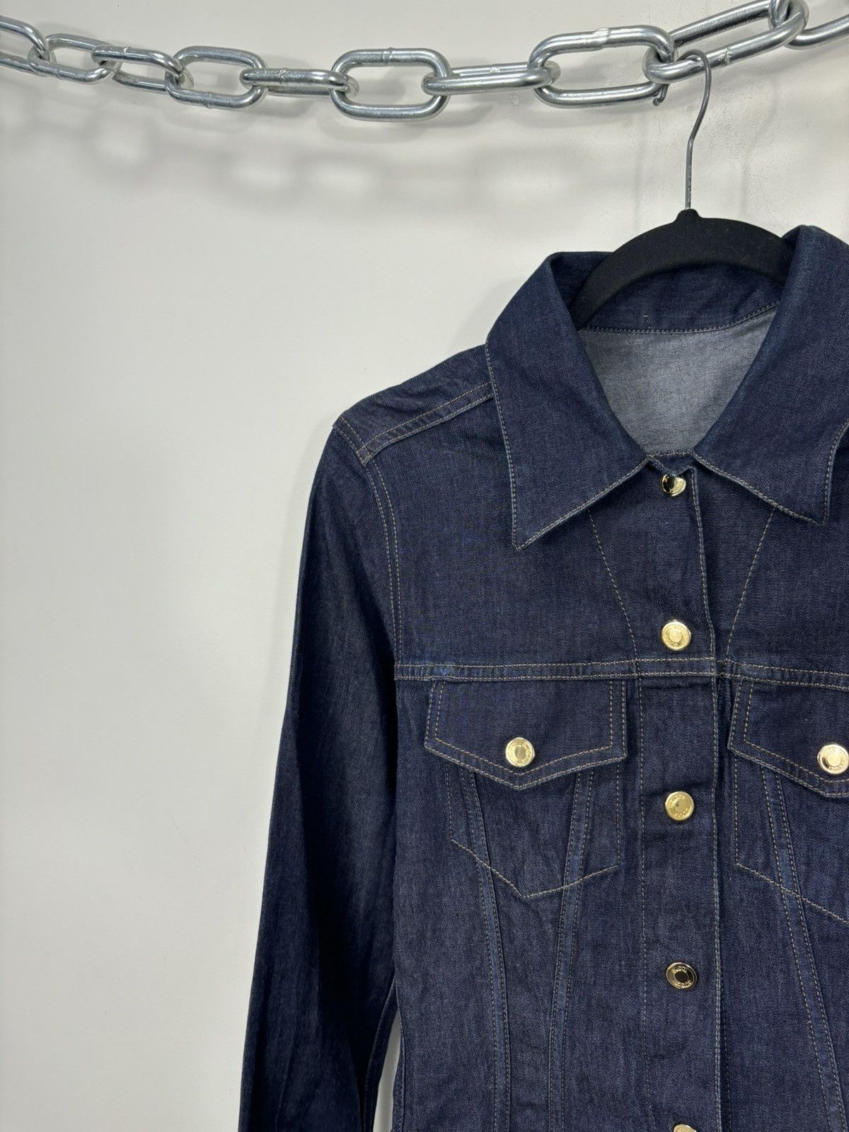 Gucci Vintage 90s Gucci Tom Ford Era Women’s Rare Denim Jacket Size M / US 6-8 / IT 42-44 - 6 Thumbnail