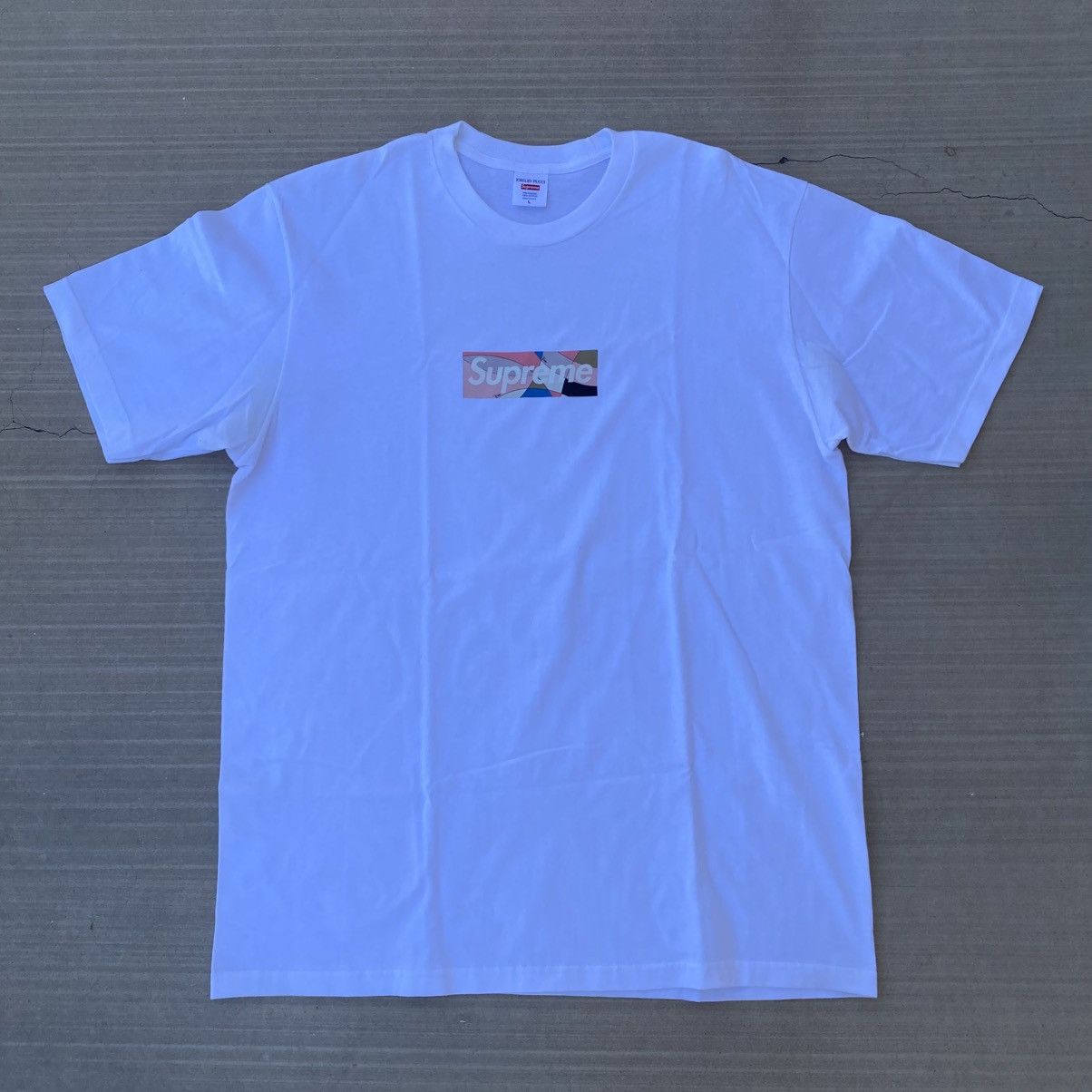 Supreme Emilio Pucci Box Logo T-Shirt White Dusty Pink 2021