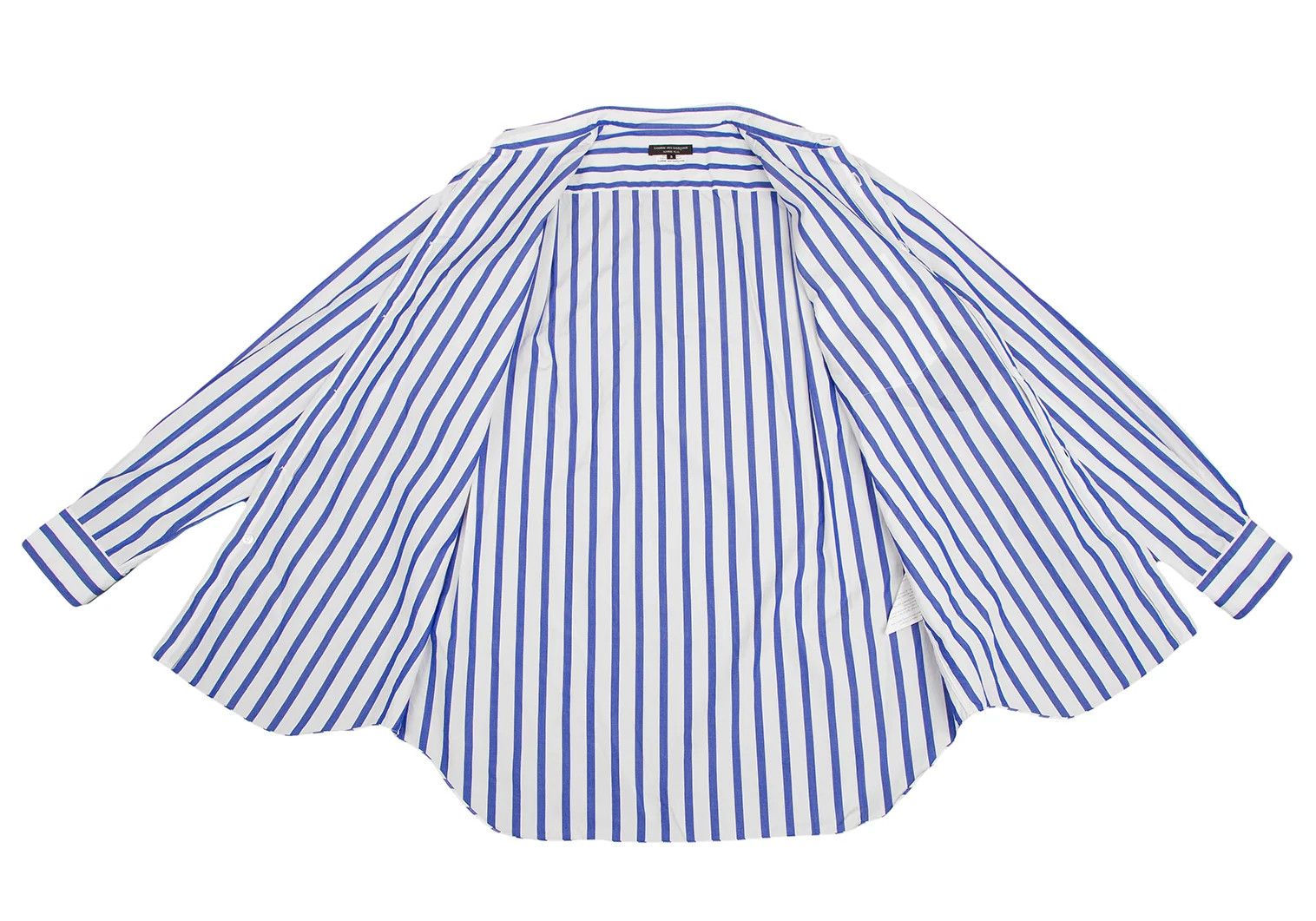 Comme des Garcons Homme Plus Rolling Stones Lip and Tongue Print Stripe Shirt White Blue Size US S / EU 44-46 / 1 - 10 Thumbnail