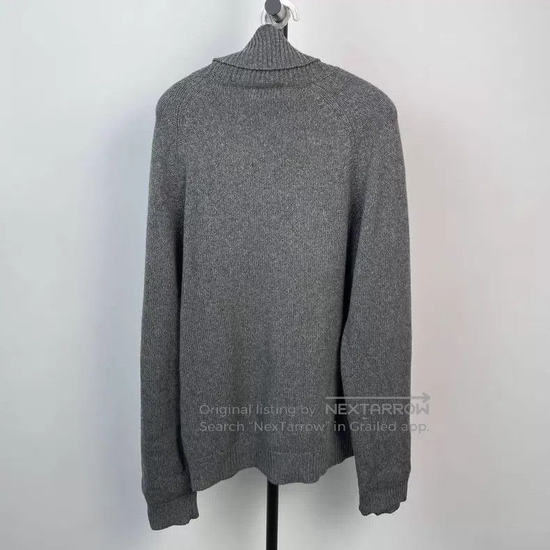 Hermes Hermes Tip-Off Pure Cashmere Knit Top with Leather, Gray Size XL / US 12-14 / IT 48-50 - 2 Thumbnail