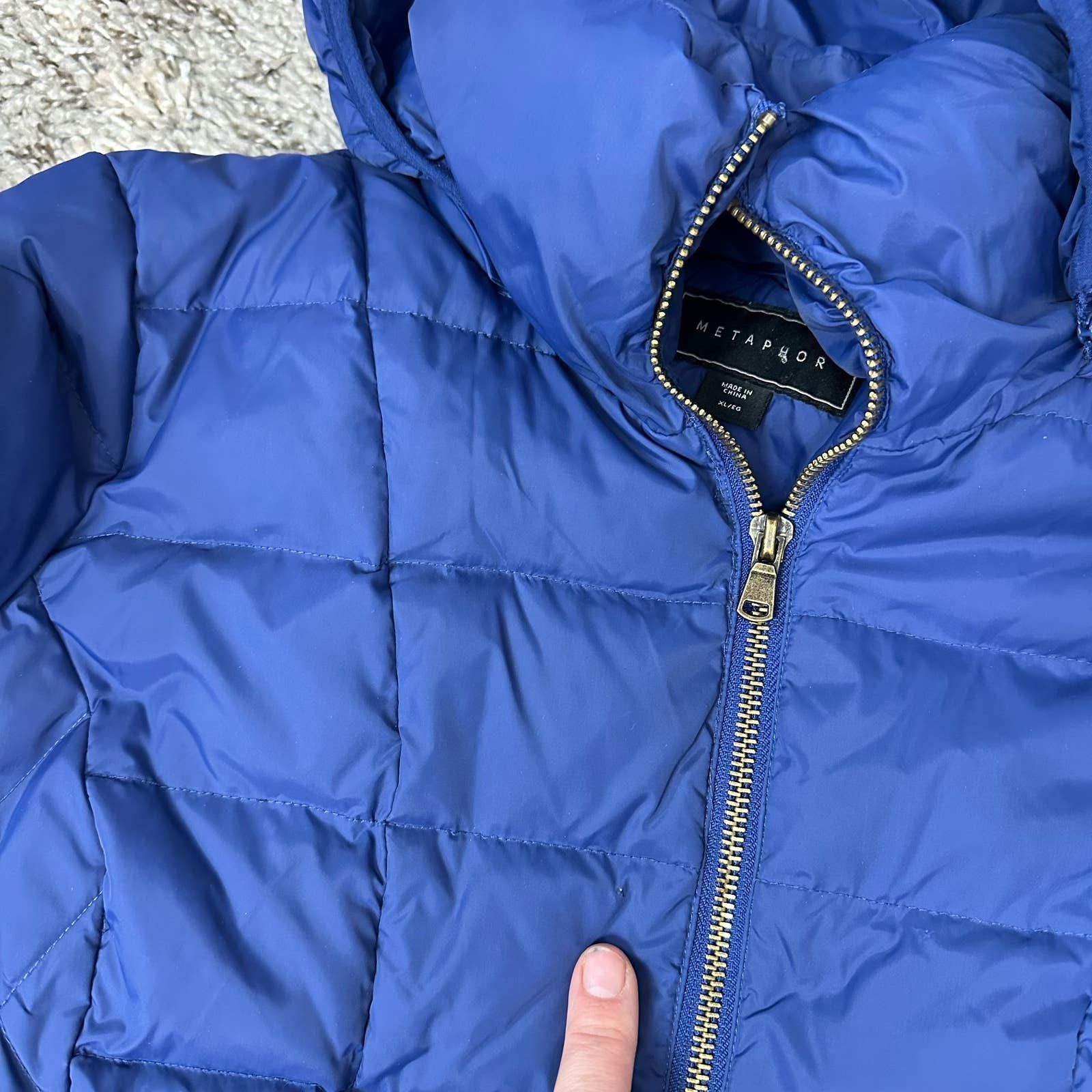 Other Metaphor Blue Long Mid Length Down Puffer Jacket Coat XL Size XL / US 12-14 / IT 48-50 - 9 Thumbnail