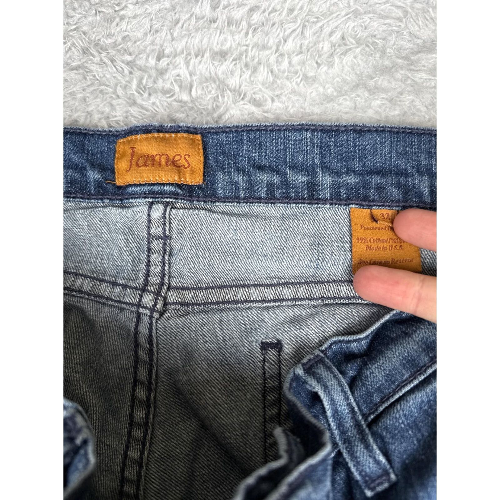 Denime James Jeans Womens Bootcut Jeans 32 Blue Medium Wash Mid Rise Stretch Denim 32x34 Size 24" / US 00 / IT 34 - 6 Thumbnail