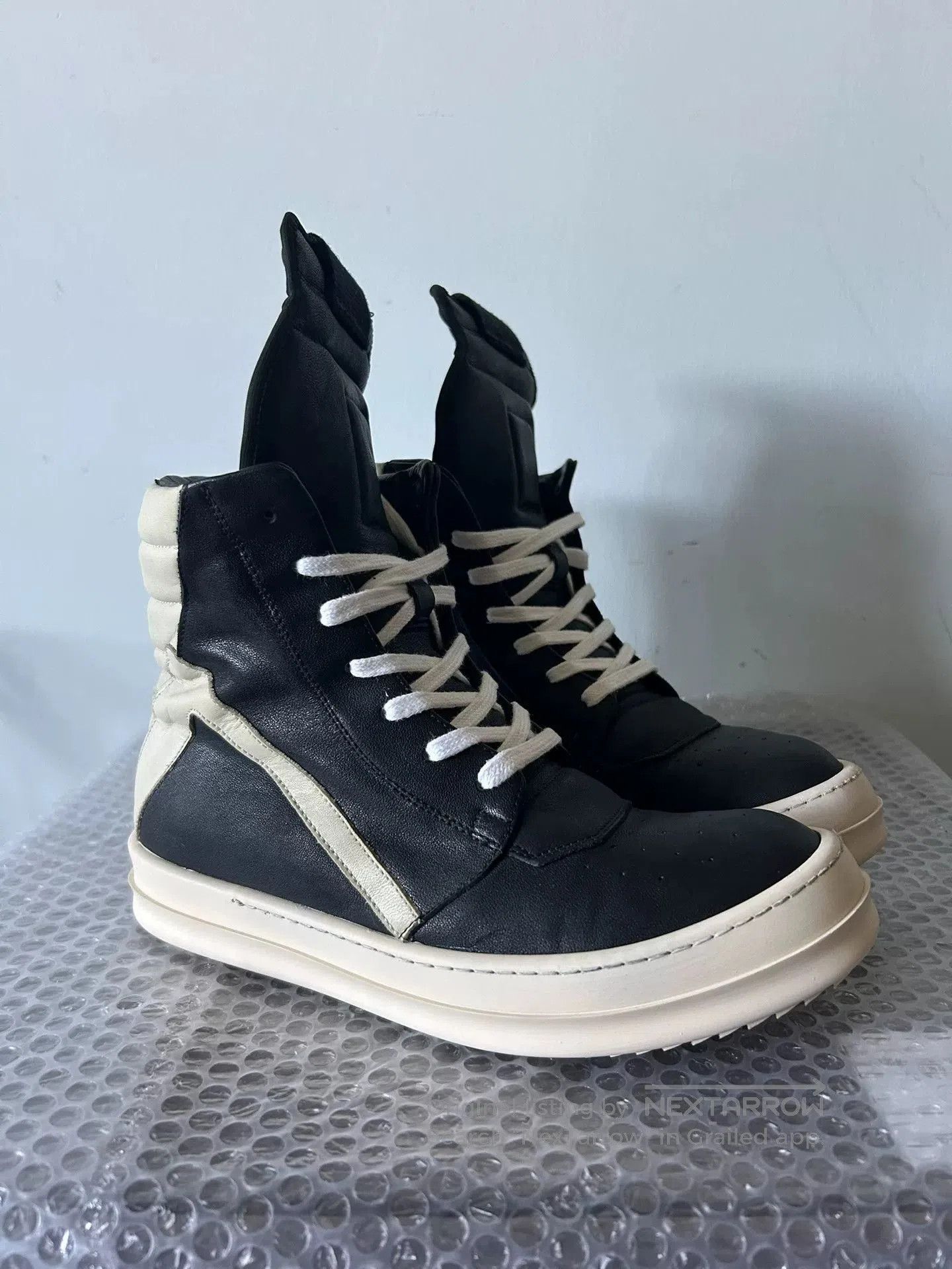 Rick Owens rick owens black leather high. Size US 6 / EU 39 - 3 Thumbnail