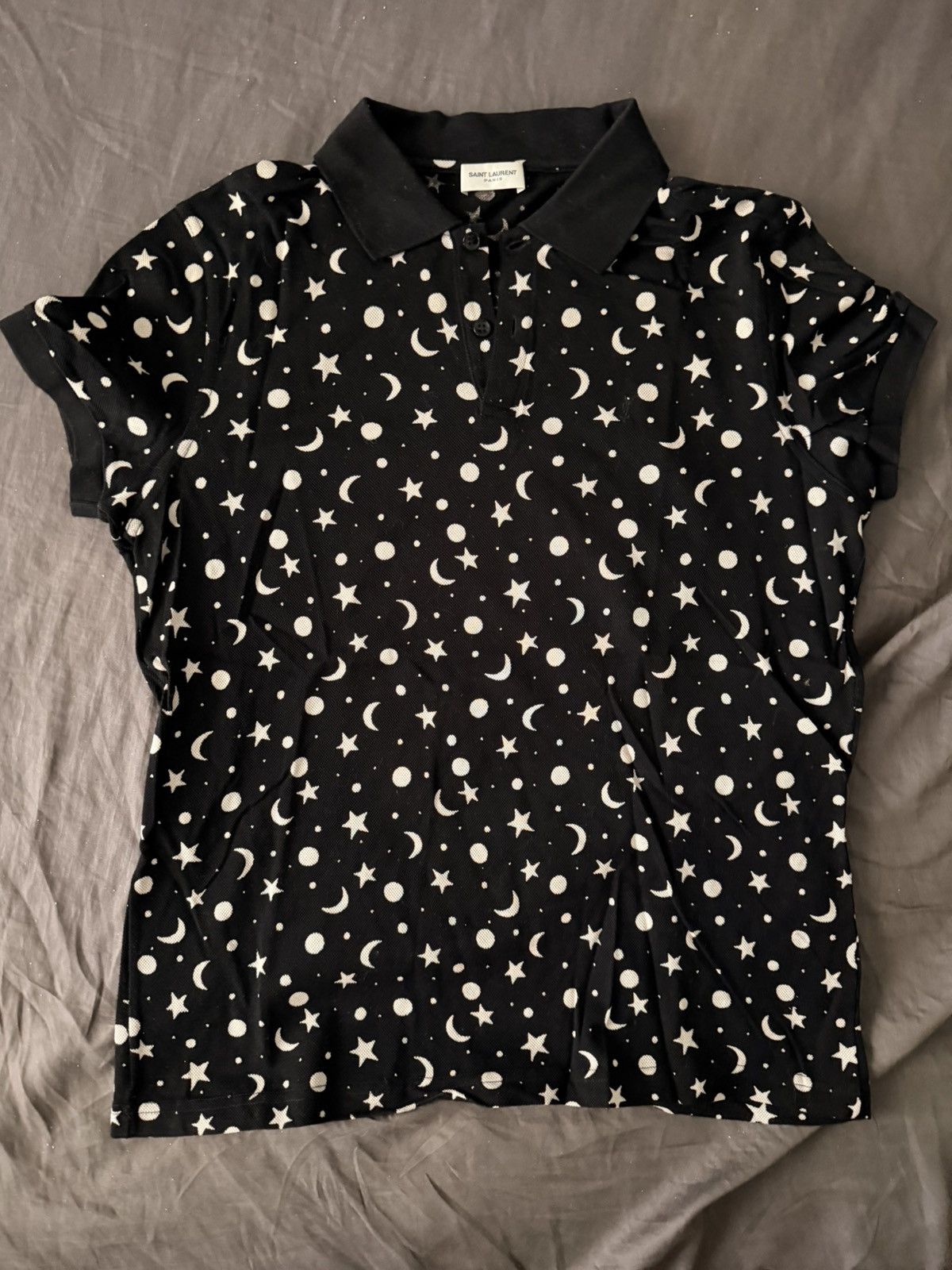Saint Laurent Paris Saint Laurent Paris Stars/Symbols Polo Size US L / EU 52-54 / 3 - 2 Thumbnail