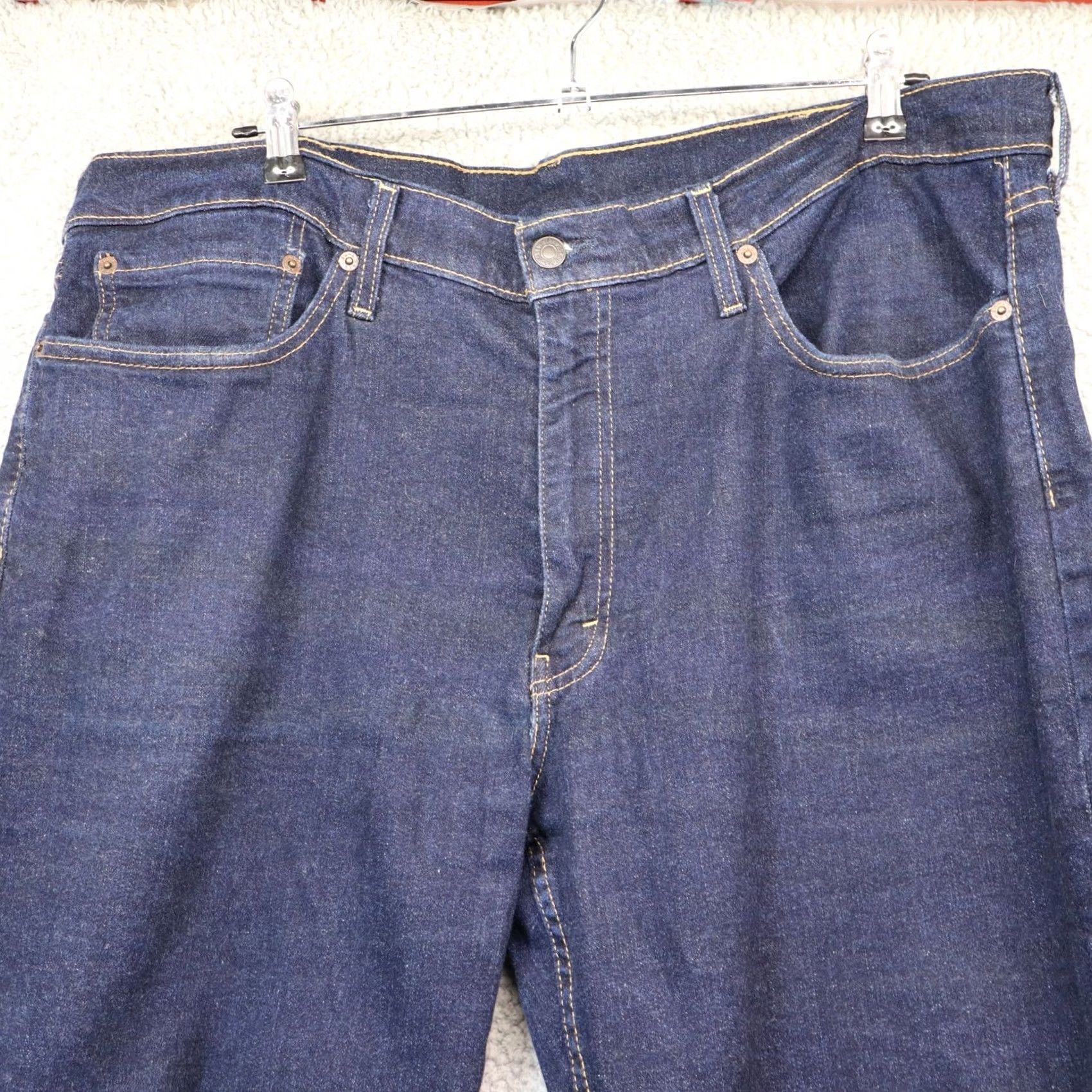 Levi's Levi's 514 Jeans Men Regular Straight 38x30 Denim Blue Medium Wash 5-Pocket Cotton Blend Logo Stretch Classic Vintage: No Size US 38 / EU 54 - 5 Thumbnail