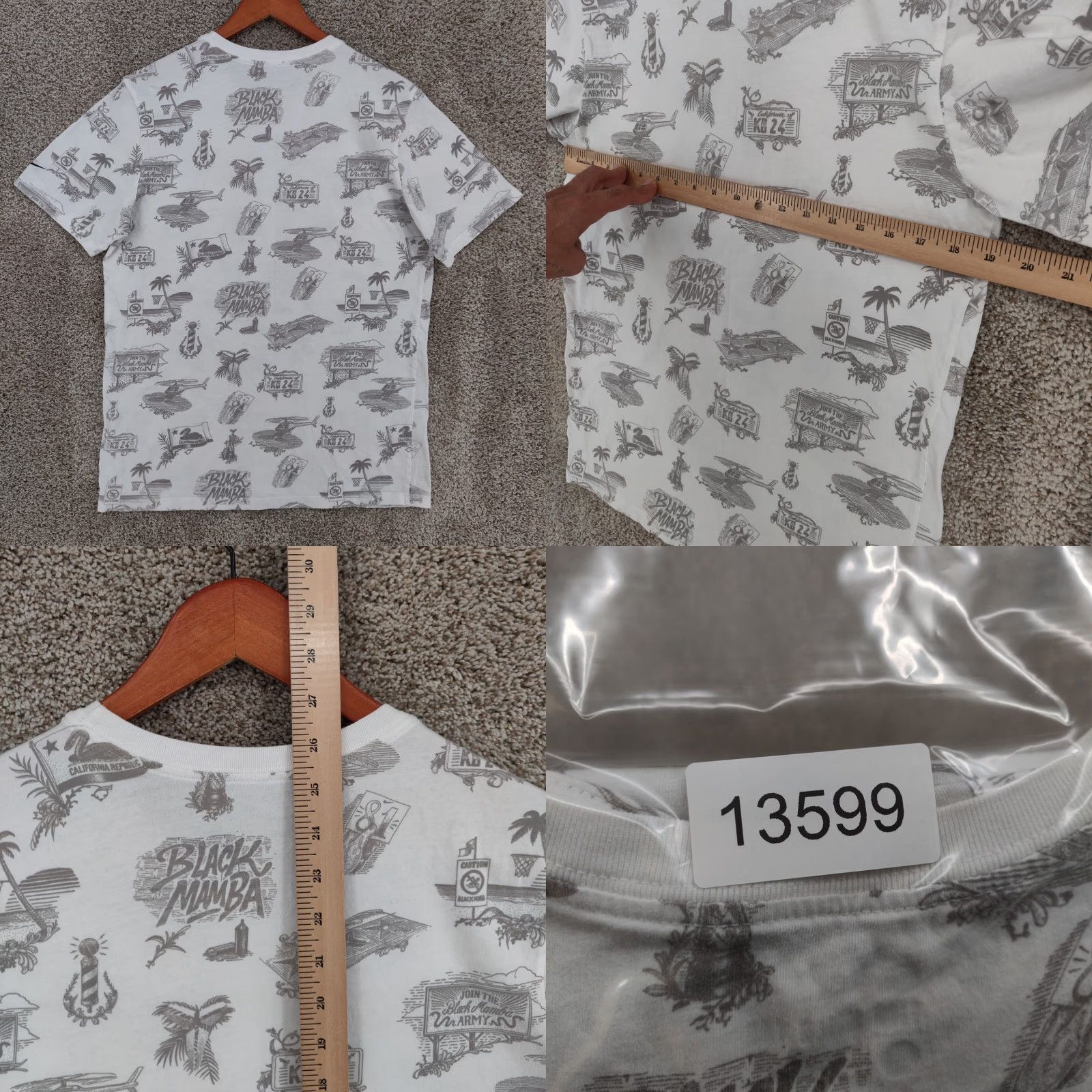 Nike Nike Kobe Bryant Black Mamba Shirt Mens M Short Sleeve All Over Print Tshirt Size US M / EU 48-50 / 2 - 8 Thumbnail