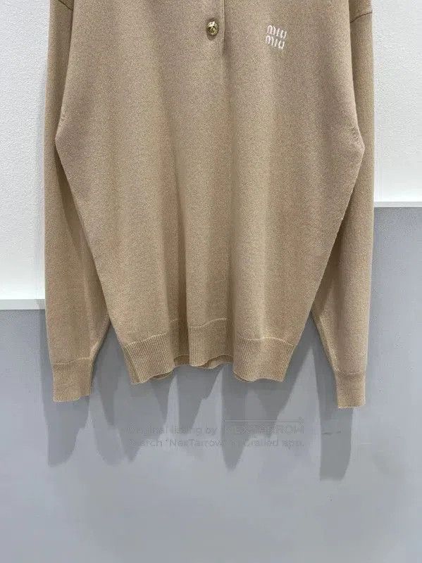 Miu Miu Miu Miu Beige Cashmere Long Sleeve Pullover . Size XXS / US 00 / IT 34 - 3 Thumbnail