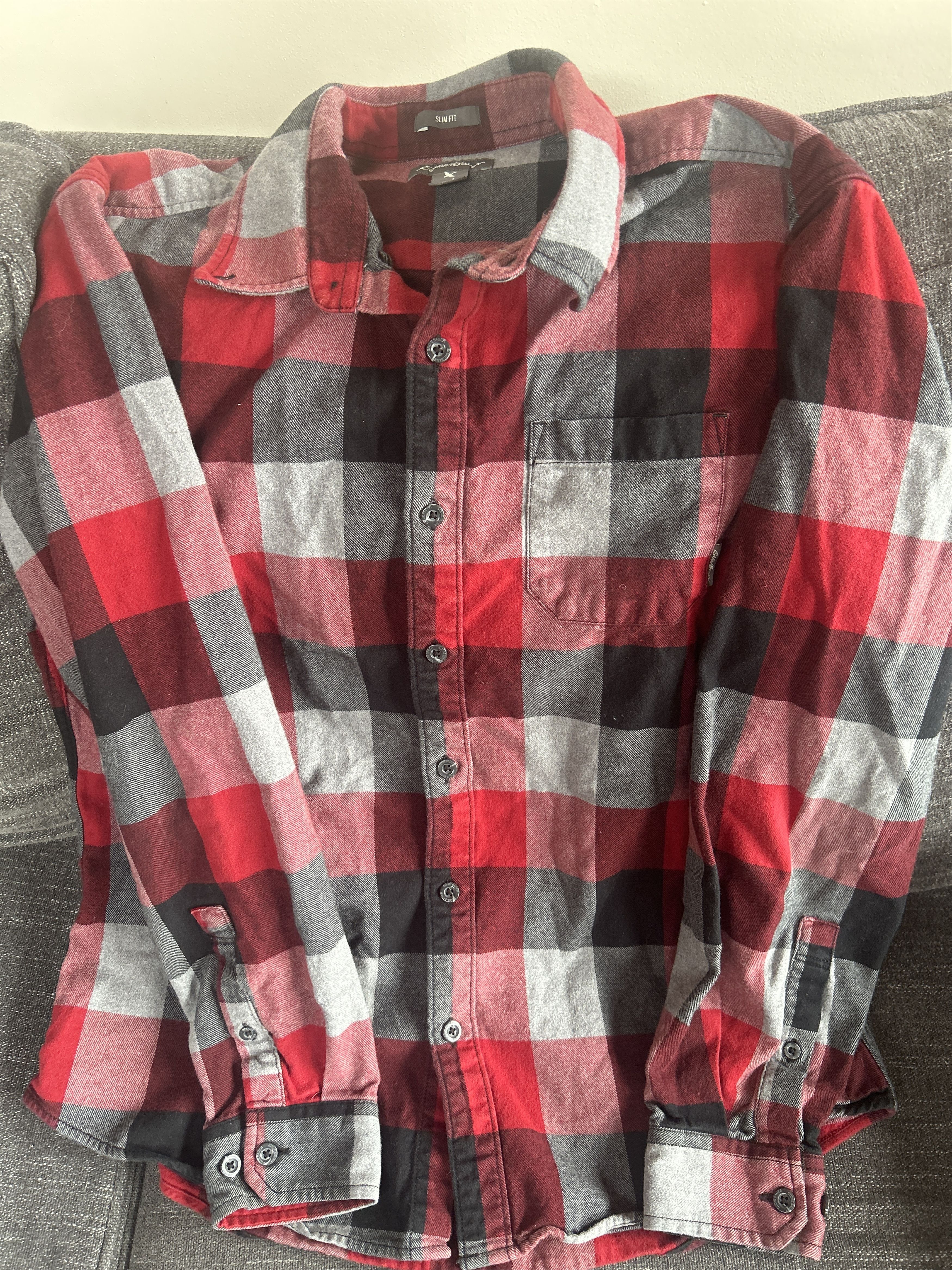 Eddie Bauer Eddie Bauer Slim Fit Flannel – Red Black Buffalo Plaid Size US L / EU 52-54 / 3 - 1 Thumbnail