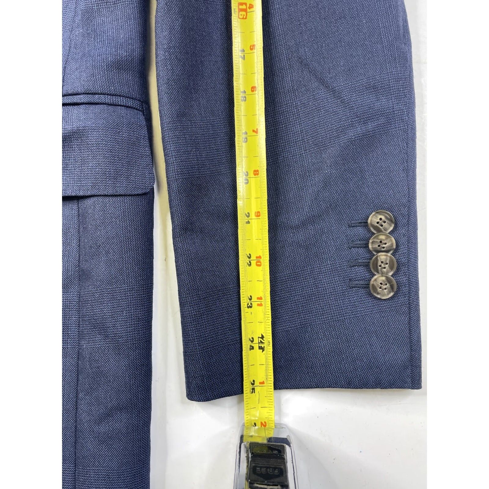 Suitsupply Suitsupply Blazer 2 Button Slim Blue Wool Check Notch Lapel Double-Vented Jacket 42R Mens Size 42R - 6 Thumbnail