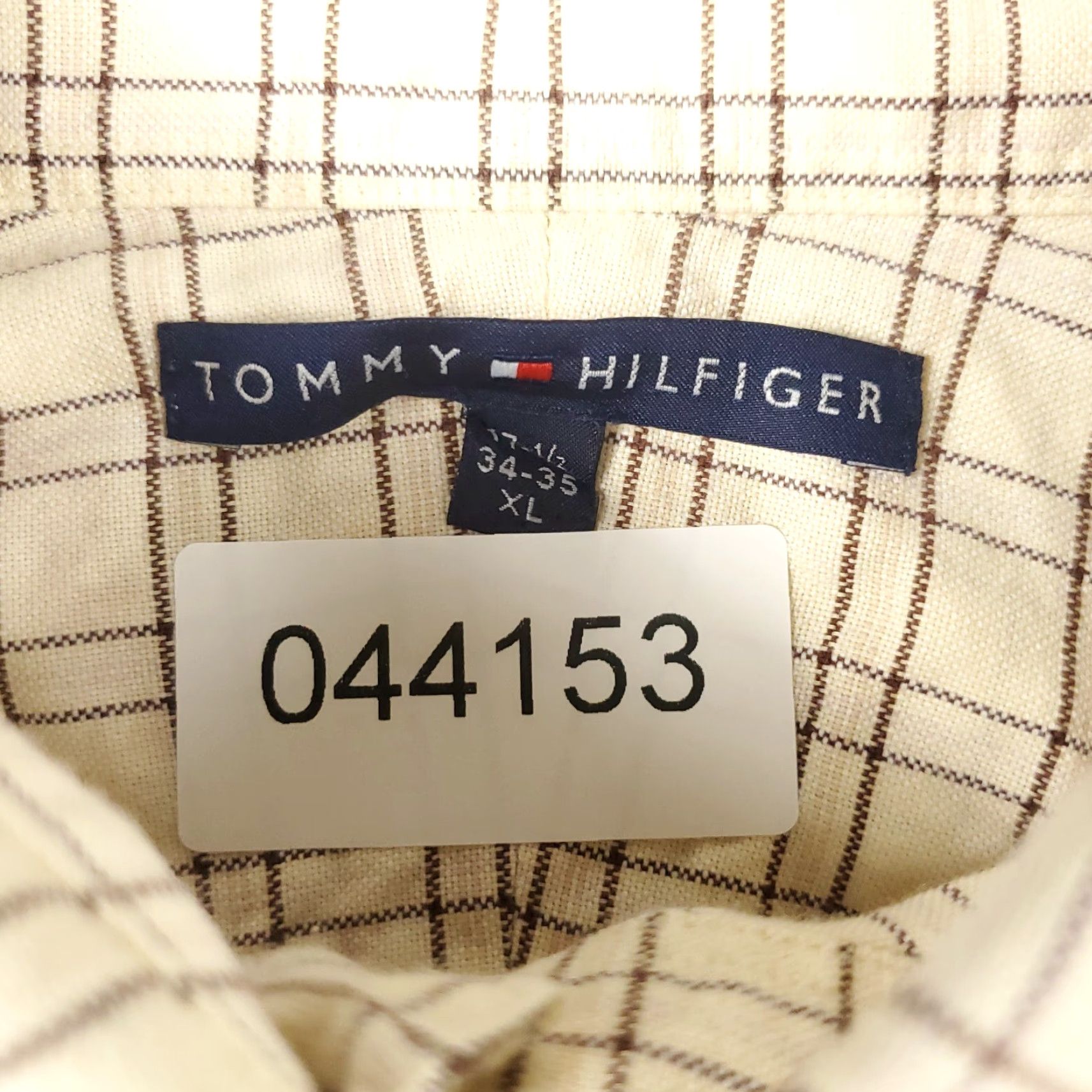 Tommy Hilfiger Tommy Hilfiger Shirt Mens XL Beige Plaid Button-Up Long Sleeve Size US XL / EU 56 / 4 - 6 Thumbnail