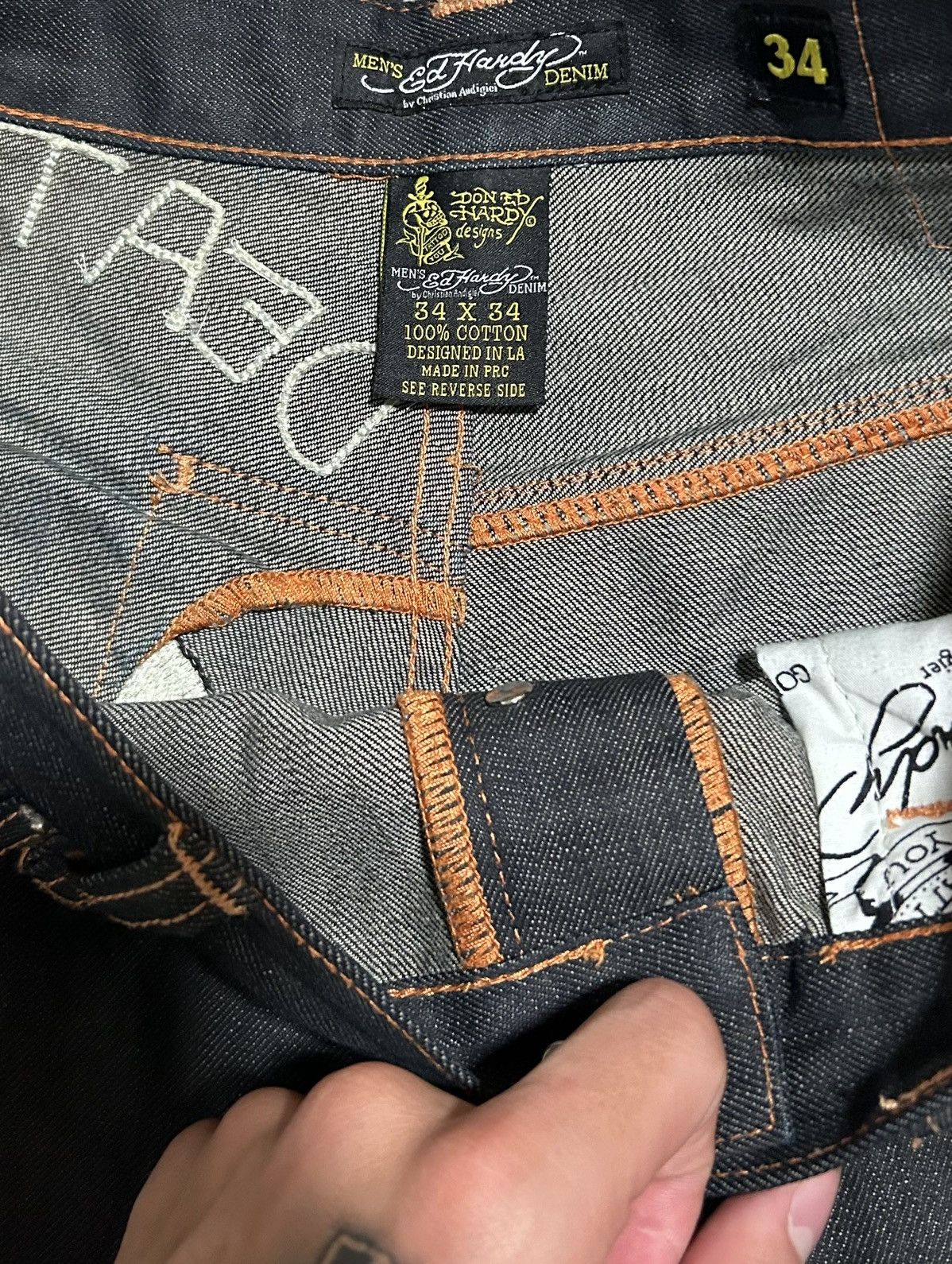 Christian Audigier × Ed Hardy Christian Audigier x Ed Hardy Denim Size US 34 / EU 50 - 3 Thumbnail
