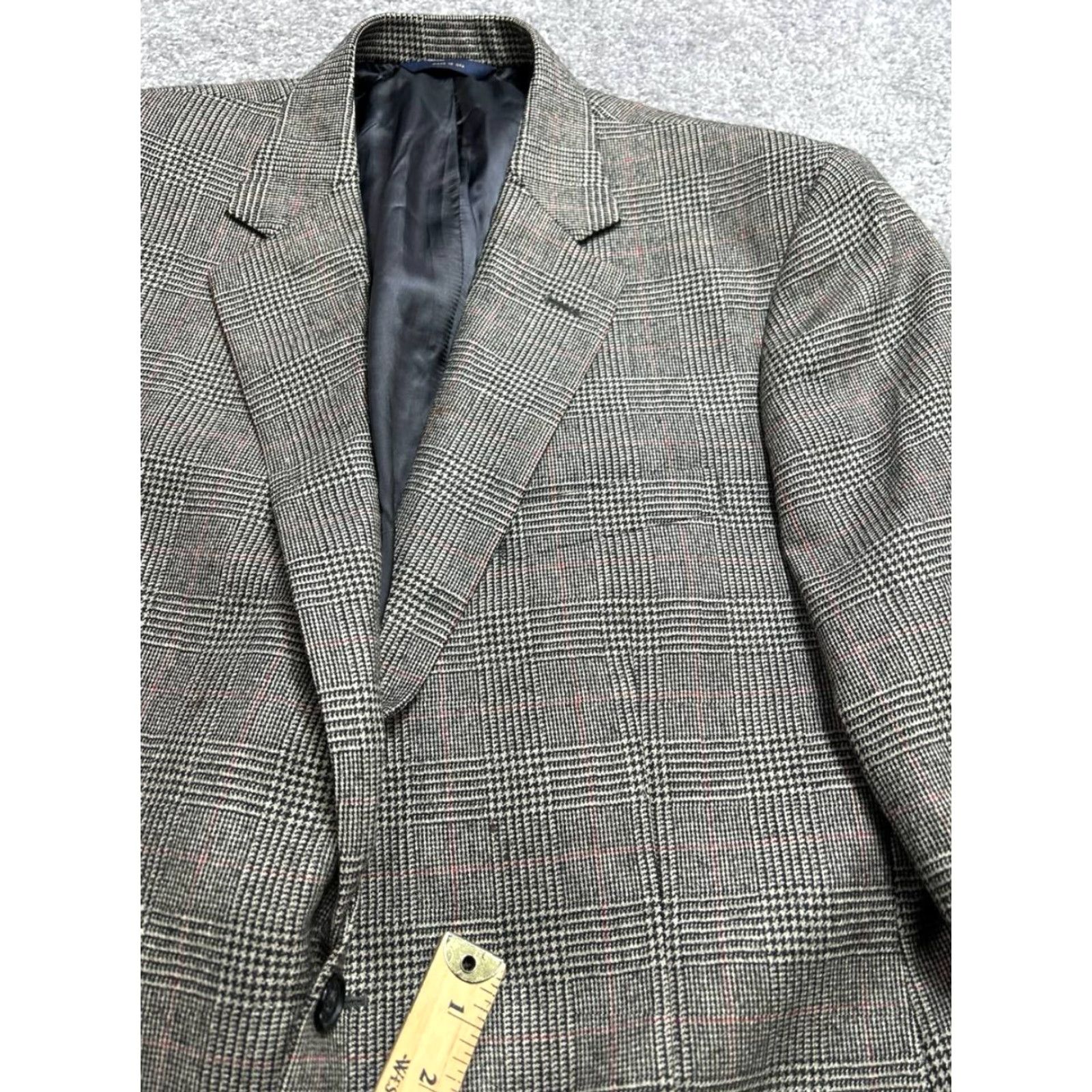 Brooks Brothers VINTAGE Brooks Brothers 1818 Madison Blazer Jacket Mens 44 Long Gray Glen Plaid Size 44R - 6 Thumbnail