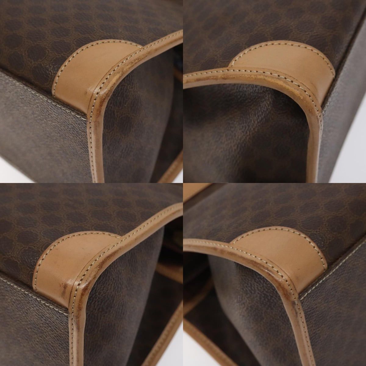 Celine CELINE Macadam Canvas Hand Bag Pvc Leather Brown Gold Size ONE SIZE - 10 Thumbnail
