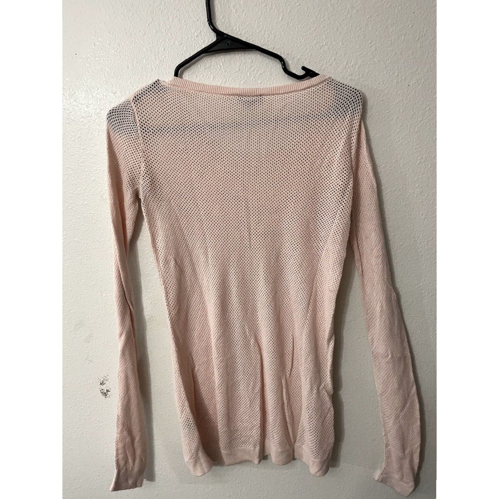 Express Express Open-Knit Sweater Women’s Medium Pink Long Sleeve Pullover Size M / US 6-8 / IT 42-44 - 2 Thumbnail