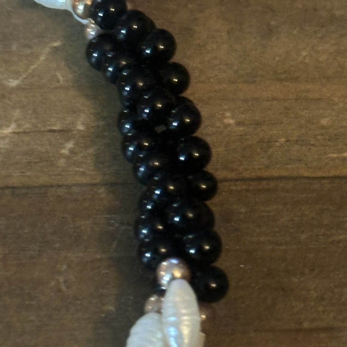 Vintage Vintage twisted black bead and freshwater pearl necklace Size ONE SIZE - 4 Thumbnail