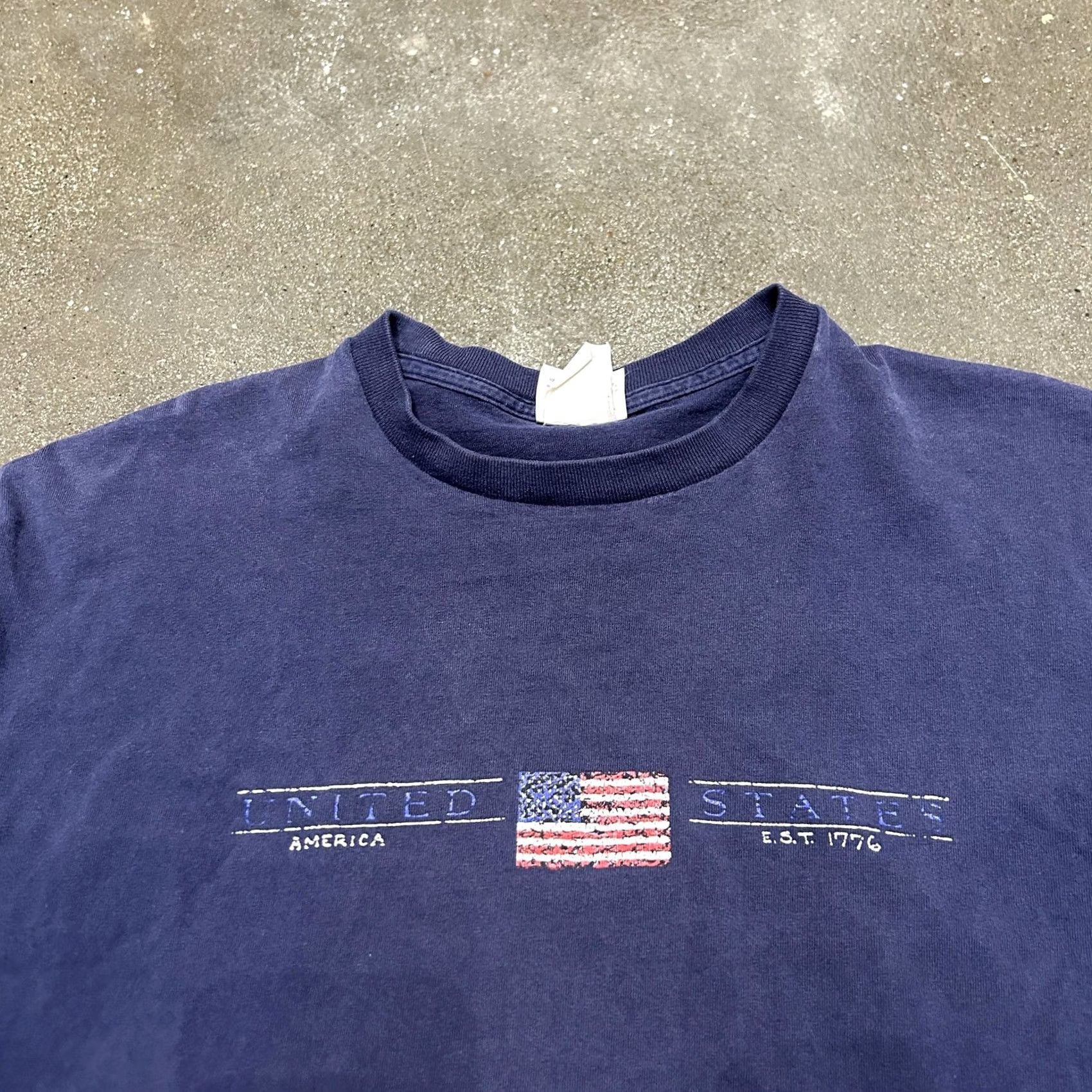 TEE JAYS VINTAGE USA FLAG Shirt Mens XL Blue Tee Jays United States Patriotic 90s Size US XL / EU 56 / 4 - 2 Thumbnail
