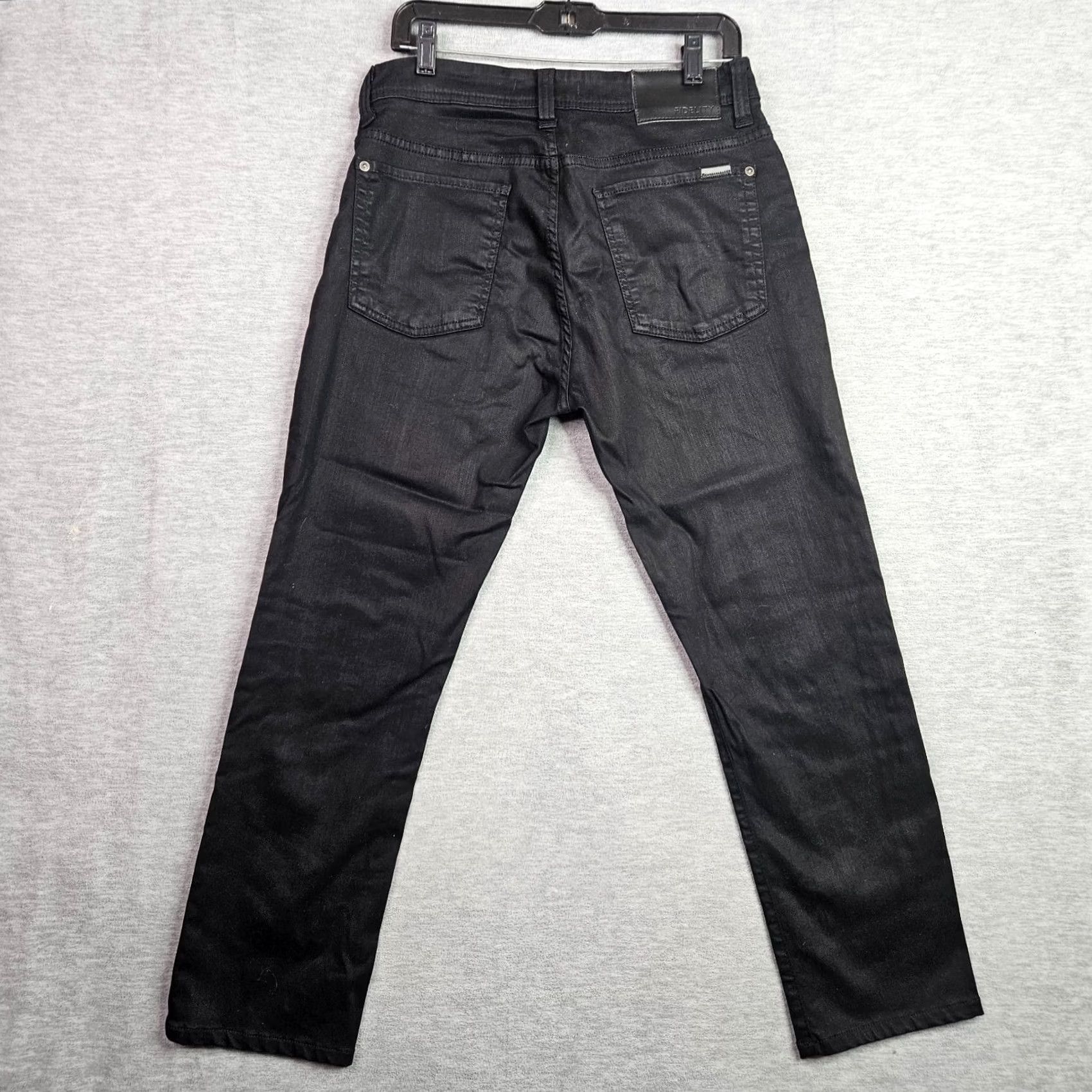 Vintage Fidelity Denim Jeans Men’s 32 Black Straight Regular Rise 5-Pocket Denim Cotton/Spandex Button Zip INSEAM 27 Size US 32 / EU 48 - 2 Thumbnail