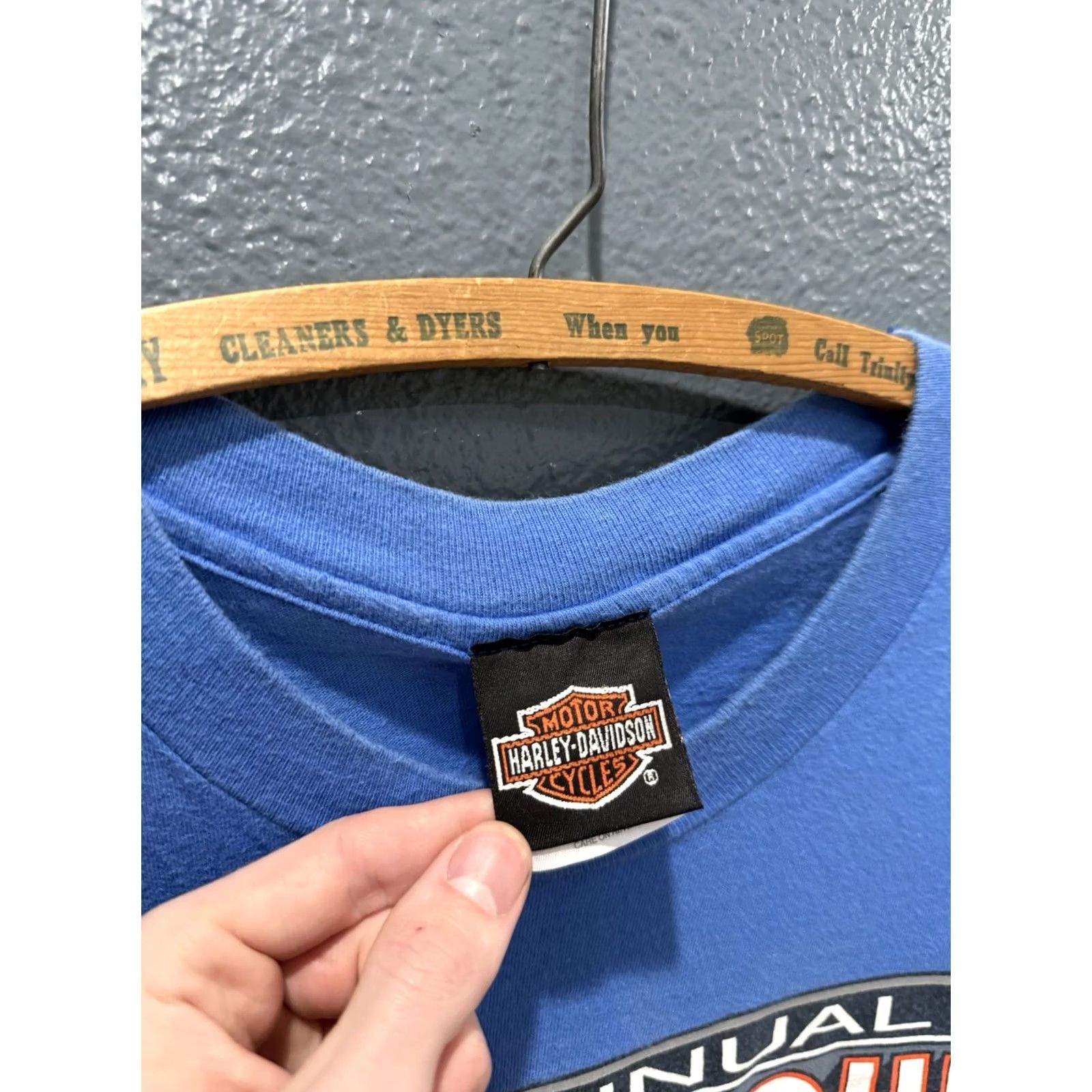 Harley Davidson VINTAGE Harley-Davidson Blue Tee Shirt XL Men 90s Size US XL / EU 56 / 4 - 2 Thumbnail