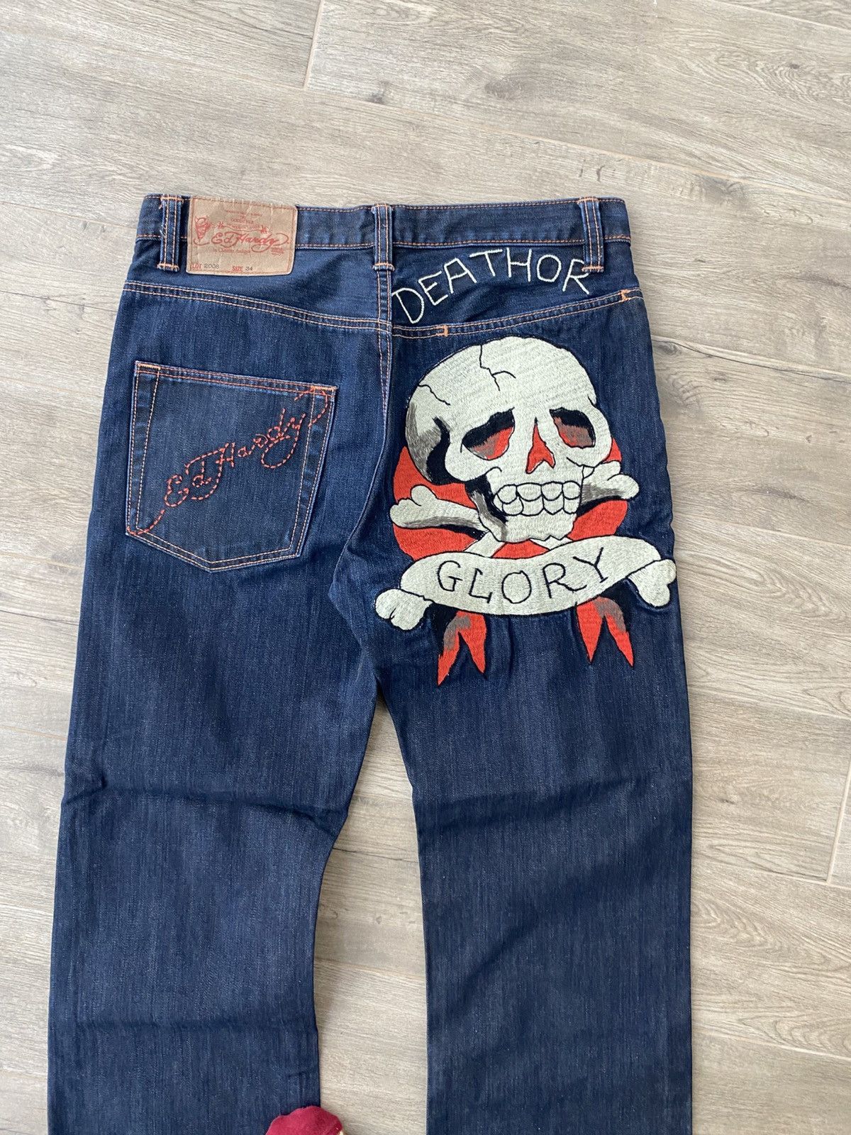 Ed Hardy × Vintage 💀ED HARDY skull vintage jeans Size US 34 / EU 50 - 6 Thumbnail