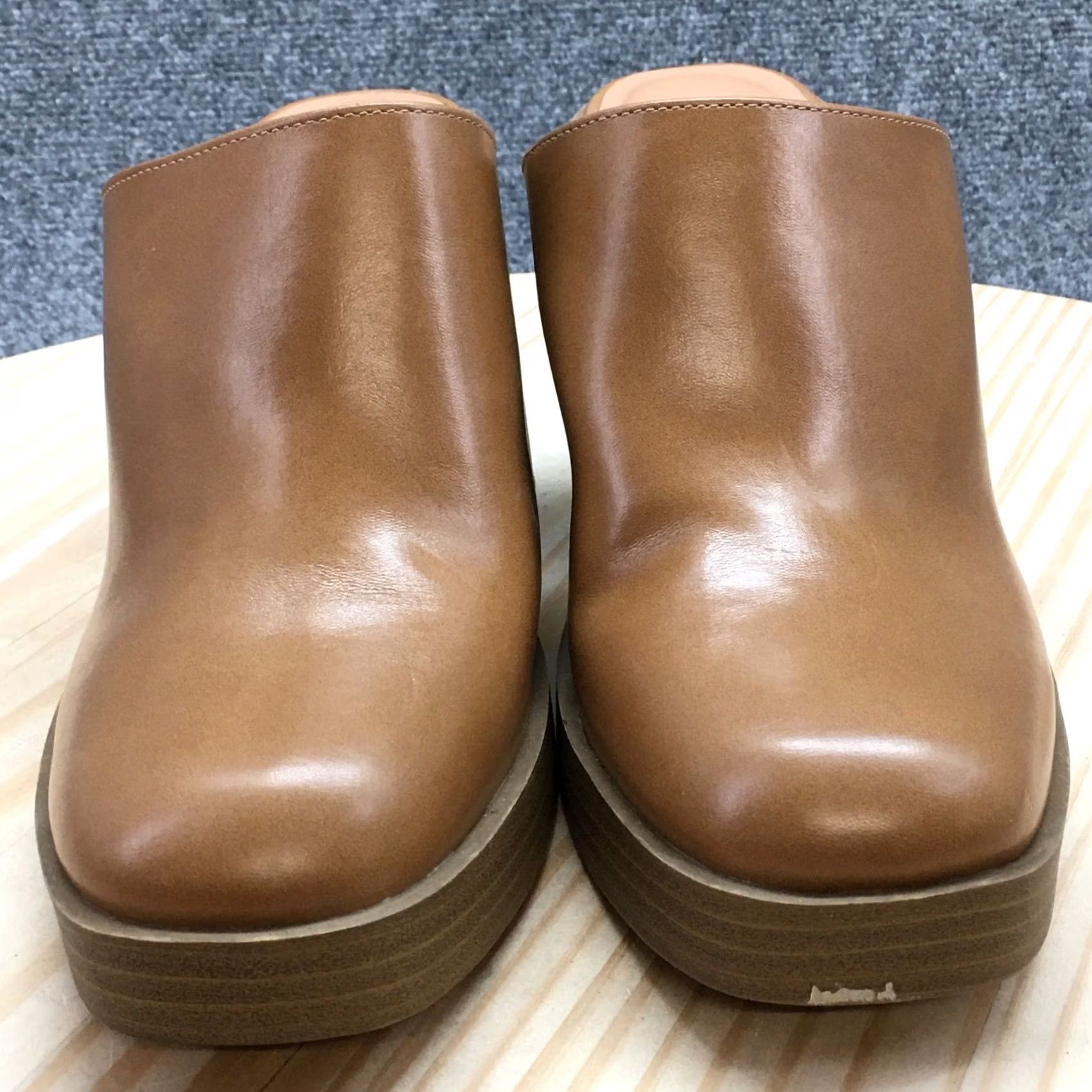 Vintage Universal Thread Sandals Womens 9.5 Tess Slip On Platform Heels Mule Brown Size US 10 / IT 40 - 6 Thumbnail