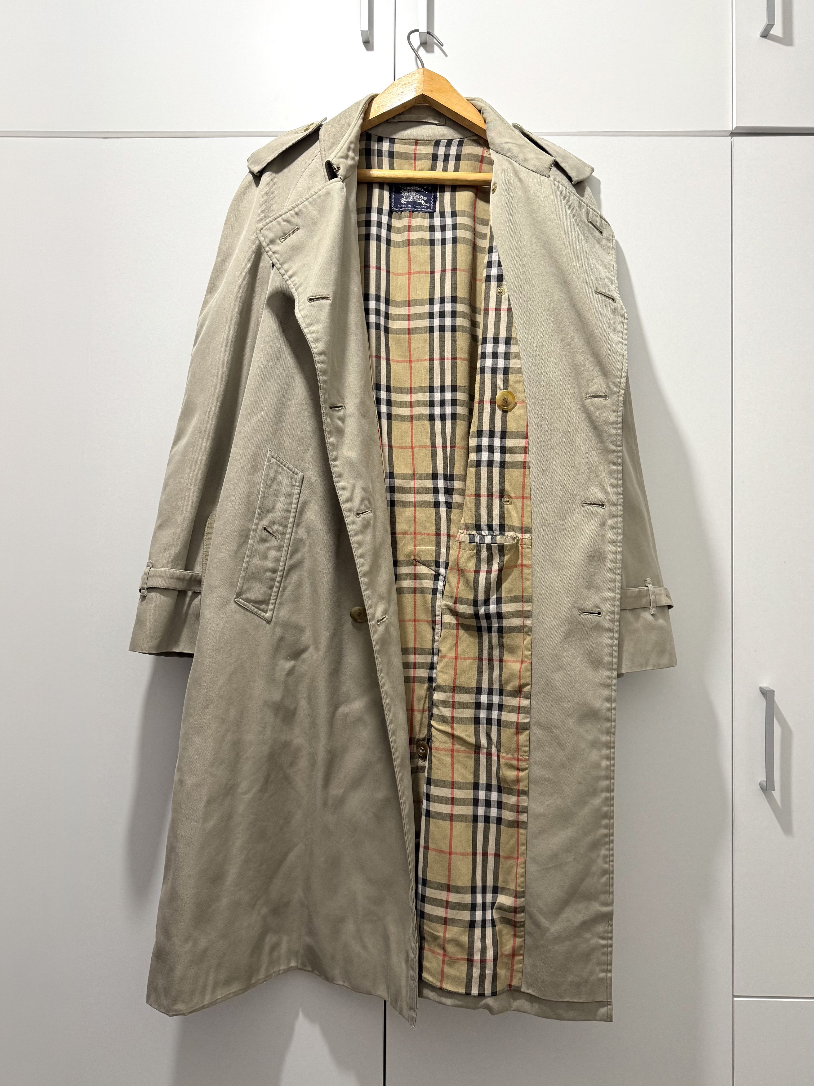 Burberry Men's Vintage Burberry Nova Check Trench Coat Jacket Size US XL / EU 56 / 4 - 2 Thumbnail