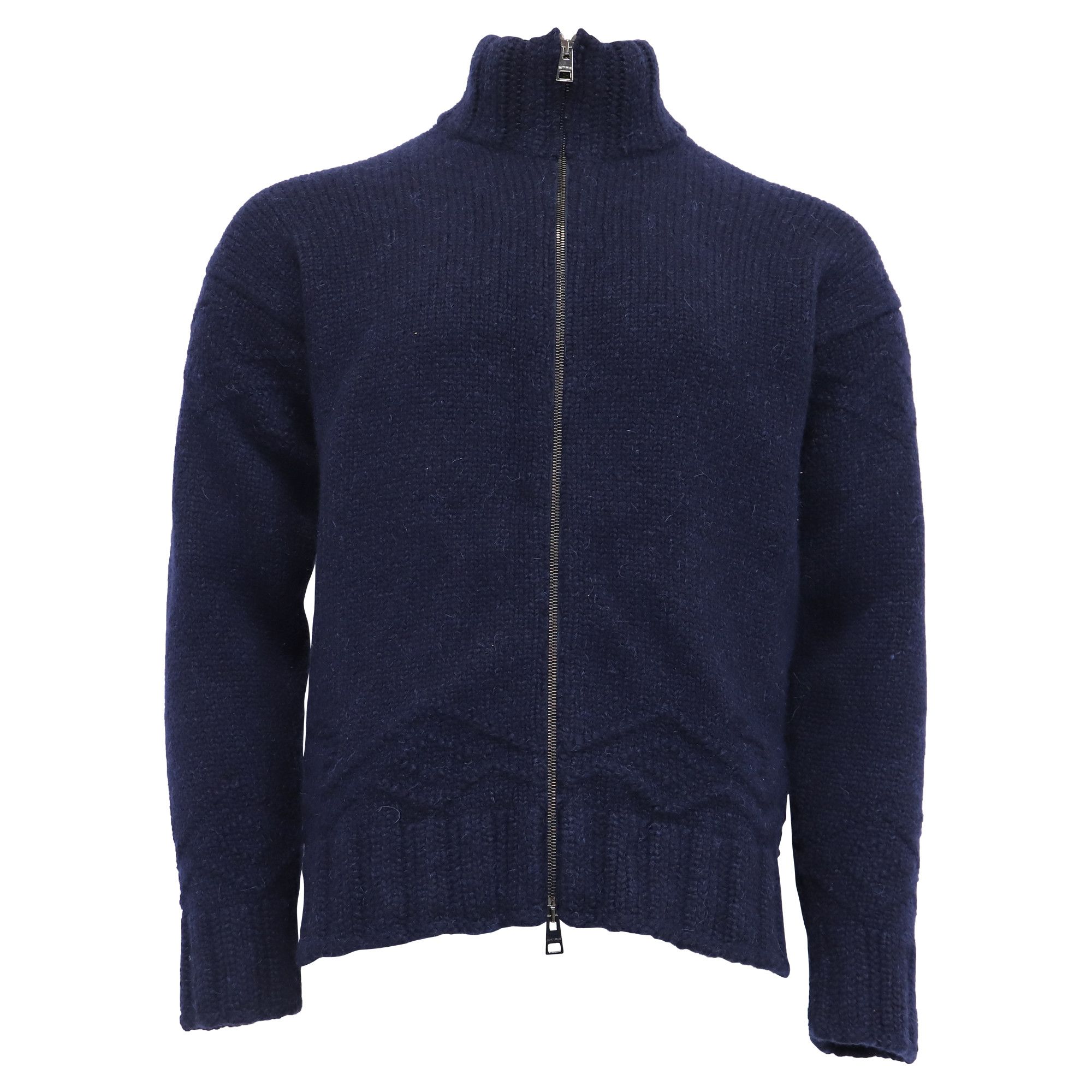 Etro Etro Knitted Zipped Cardigan in Navy Blue Cashmere Size US XXL / EU 58 / 5 - 1 Thumbnail
