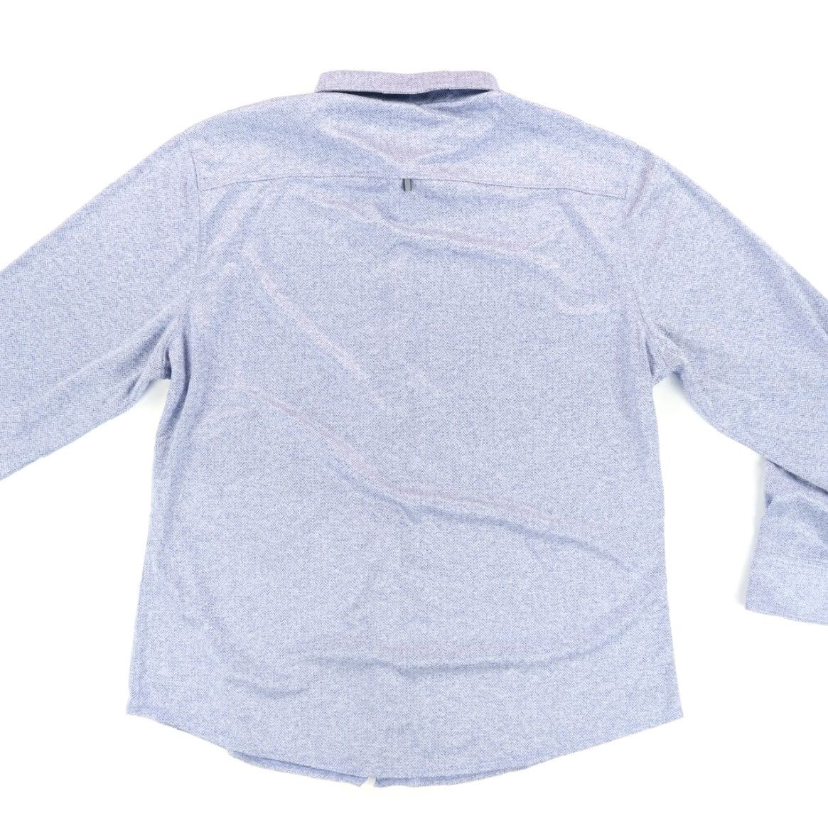 Vintage Stone & Rose Hi-Tech Herringbone Blue Men's 2XL Shirt Long Sleeve Button Up Shirt Mens 2XL Blue Hi-Tech Herringbone Polyester Solid Shirt Size US XXL / EU 58 / 5 - 4 Thumbnail