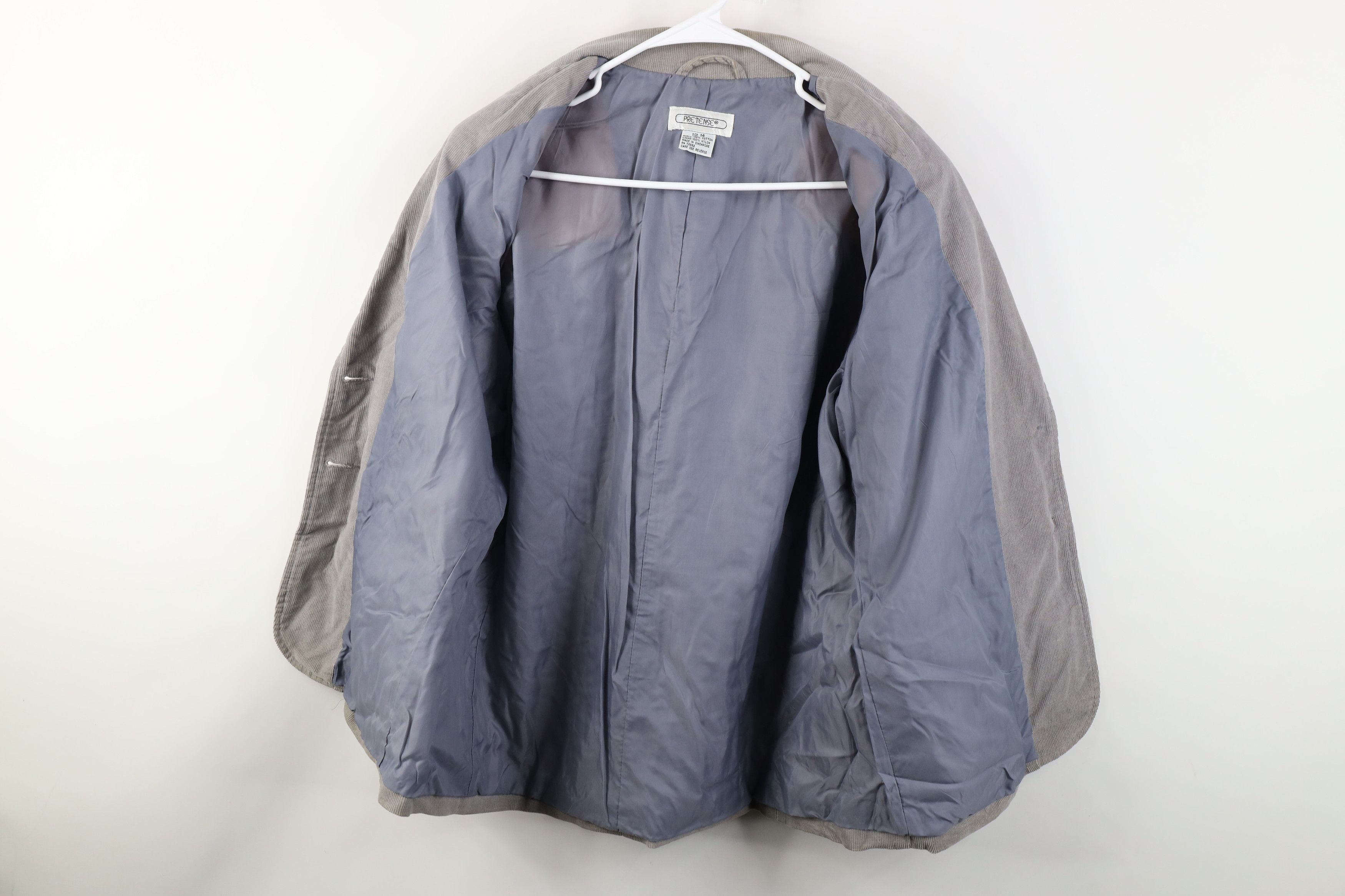 Vintage Vintage 90s Streetwear Corduroy Suit Coat Blazer Jacket Gray Size XL / US 12-14 / IT 48-50 - 11 Thumbnail