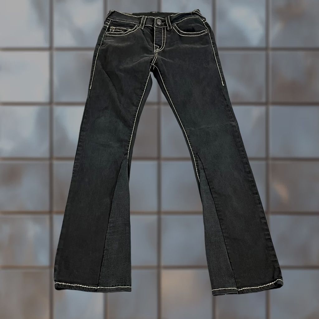 True Religion True Religion Jeans Slim Bootcut Womens 8 Denim Black 5-Pocket Design Leather Logo Button Zipper Regular Inside Leg 30in Vintage No Size 30" / US 8 / IT 44 - 1 Thumbnail