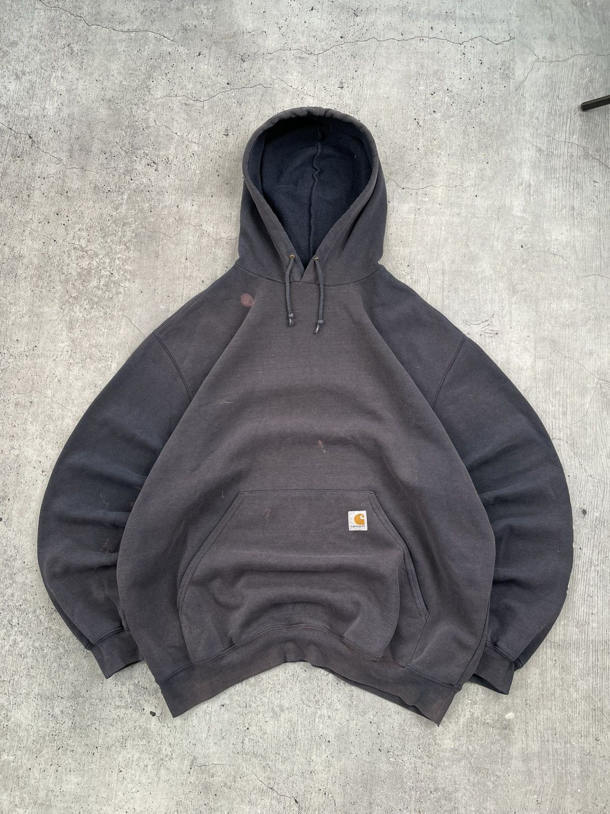 Carhartt CARHARTT Distressed Detroit Big Logo Hoodie Sun-Faded Baggy Size US XL / EU 56 / 4 - 1 Thumbnail