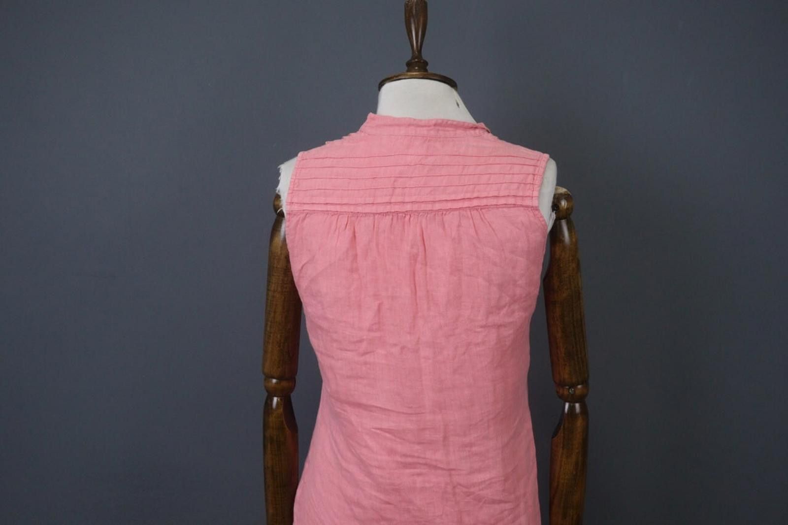 120% Lino 120% Lino Pink Ruffled Trim V-Neck Sheath Dress Size 40 Size M / US 6-8 / IT 42-44 - 9 Thumbnail